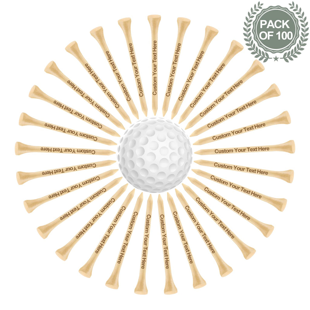 50-500 PCS Personalized Golf Tees in A Pouch, Custom Golf Tees Bulk with Your Name, Text, Logo, Wood Golf Tees 3 1/4" Inch Size, Personalized Golf Gift, and Party Favors