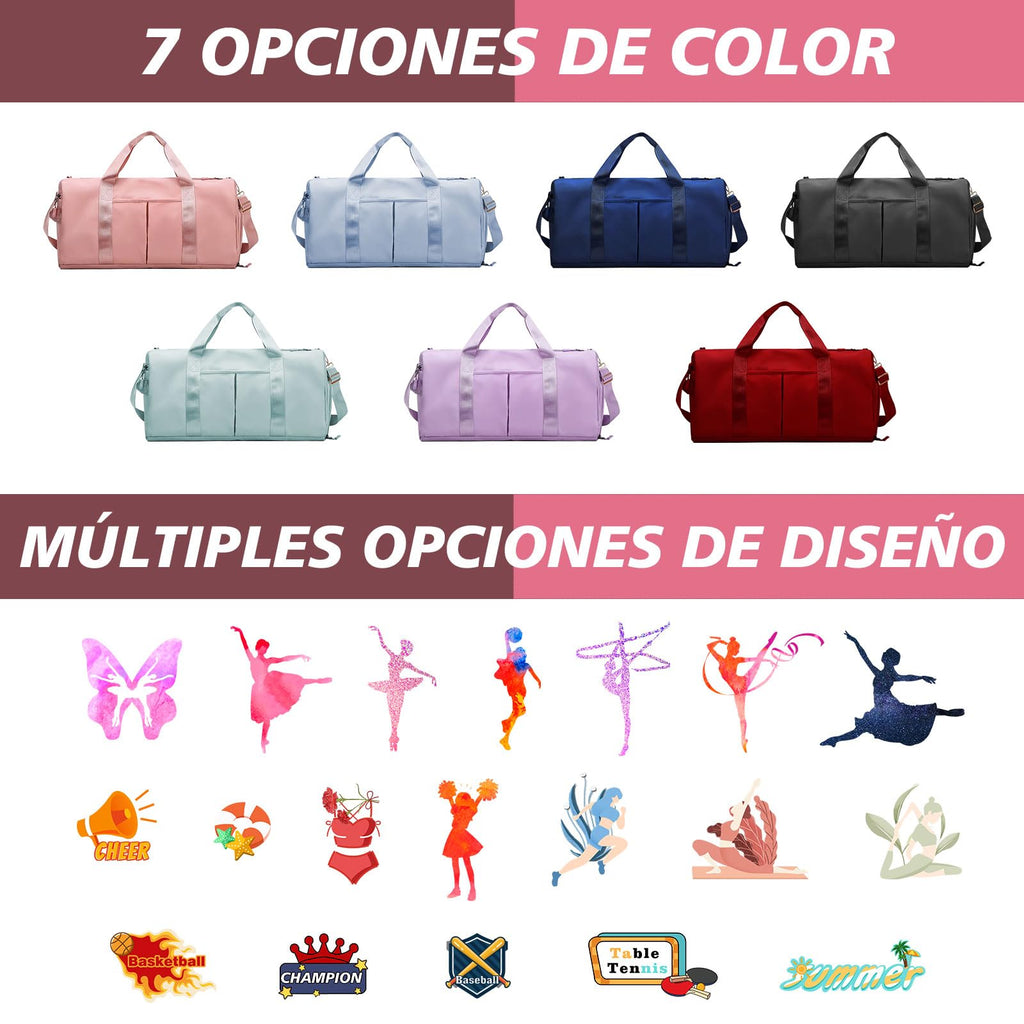 Custom embroidered sports bag, personalized gym bag, (with wet and dry pockets and shoe compartment) weekend travel duffel bag with shoulder strap, gift for travel and sports lovers