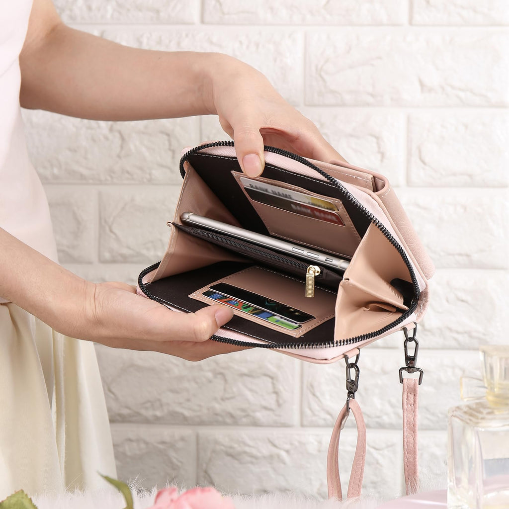 Mini Crossbody Bags for Women Custom Name Small Purse Personalized Initial Womens Crossbody Wallet Cellphone Purse (Pink)