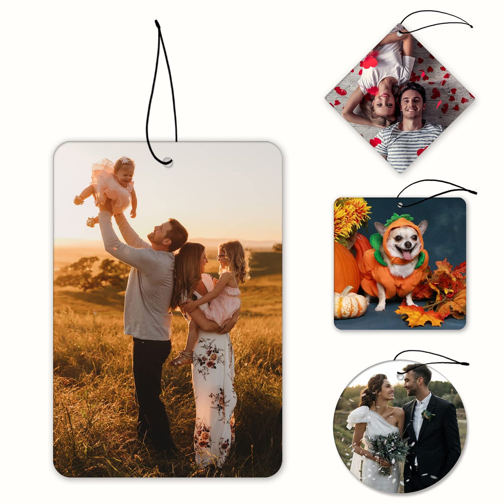 Personalized Car Air Freshener with Photo - Double-sided Print Custom Air Freshener for Family, Gifts