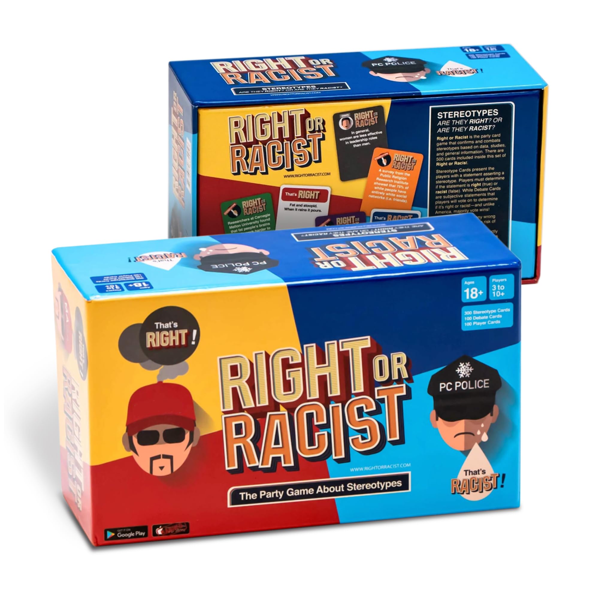 Right or Racist Card Game, Gag Gift with Hundreds of Trivia and Debate Cards, Funny Gag Gifts for Secret Santa or White Elephant, Games for Men and Women, 3 to 10+ Players