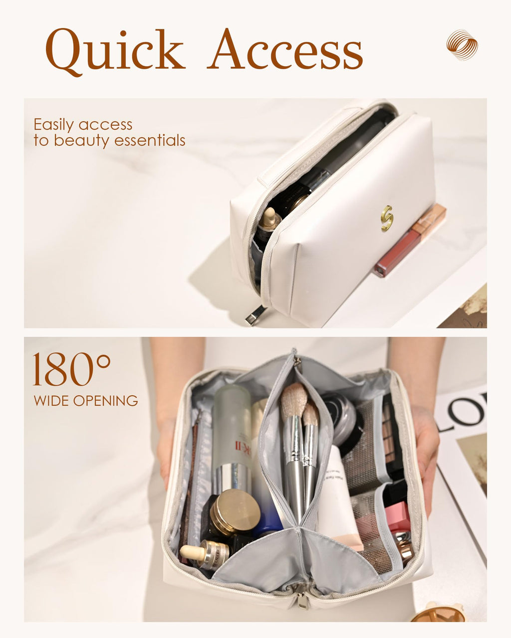 VFMBL Sister Gifts from Sister, Personalized Makeup Bag, Letter Pouch, Open Flat Large Capacity Bag, Sister Birthday Gifts Ideas, Sister Gifts, Sister In Law Gifts, Sister Gifts Bag