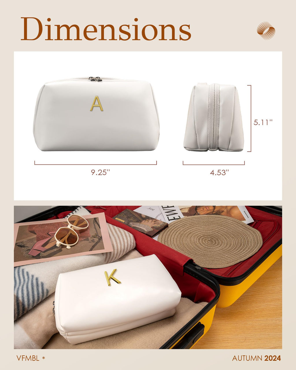 VFMBL Sister Gifts from Sister, Personalized Makeup Bag, Letter Pouch, Open Flat Large Capacity Bag, Sister Birthday Gifts Ideas, Sister Gifts, Sister In Law Gifts, Sister Gifts Bag