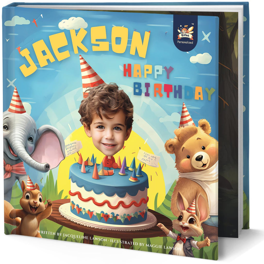 Personalized Children Story Books - Happy Birthday Forest - Customized Name & Photo - Baby Gifts - Children Bedtime Story - Elfink (Soft Cover)