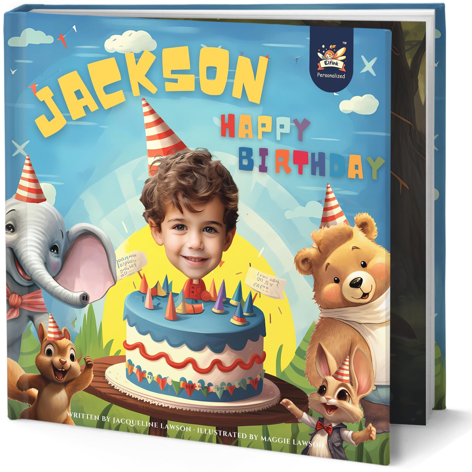 Personalized Children Story Books - Happy Birthday Forest - Customized Name & Photo - Baby Gifts - Children Bedtime Story - Elfink (Soft Cover)