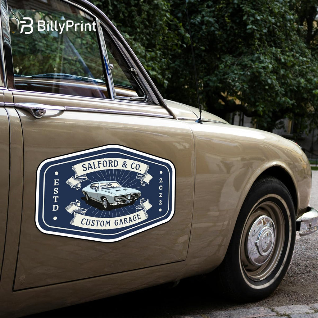BillyPrint Die Cut Reflective Custom Car Magnet for Business | Personalized Logo, Text, and Image Magnetic Signs for Vehicles | Effective Advertising Signs | Various Size&Shape | Weather-Resistant