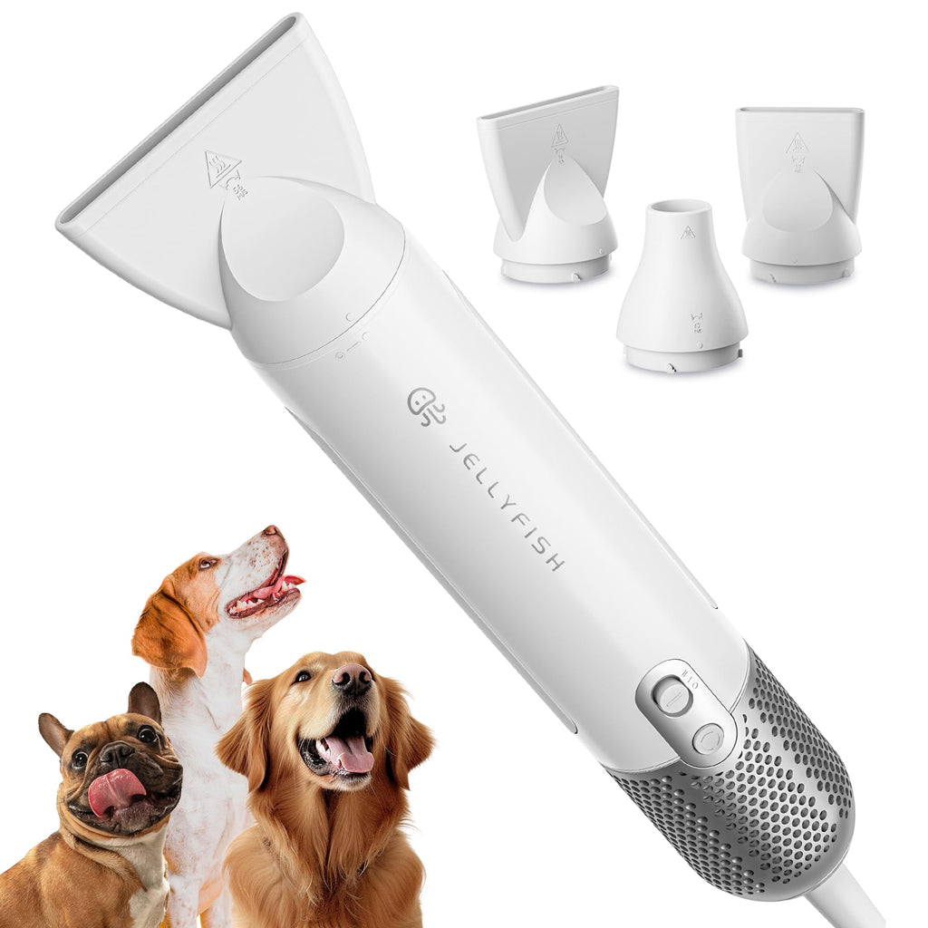 Jellyfish Dog Dryer for Pet Grooming,Handheld 1.21lb Lightweight Dog Hair Dryer 2 Speeds 4 Temp,Portable High Velocity Dog Blow Dryer for Trave Home