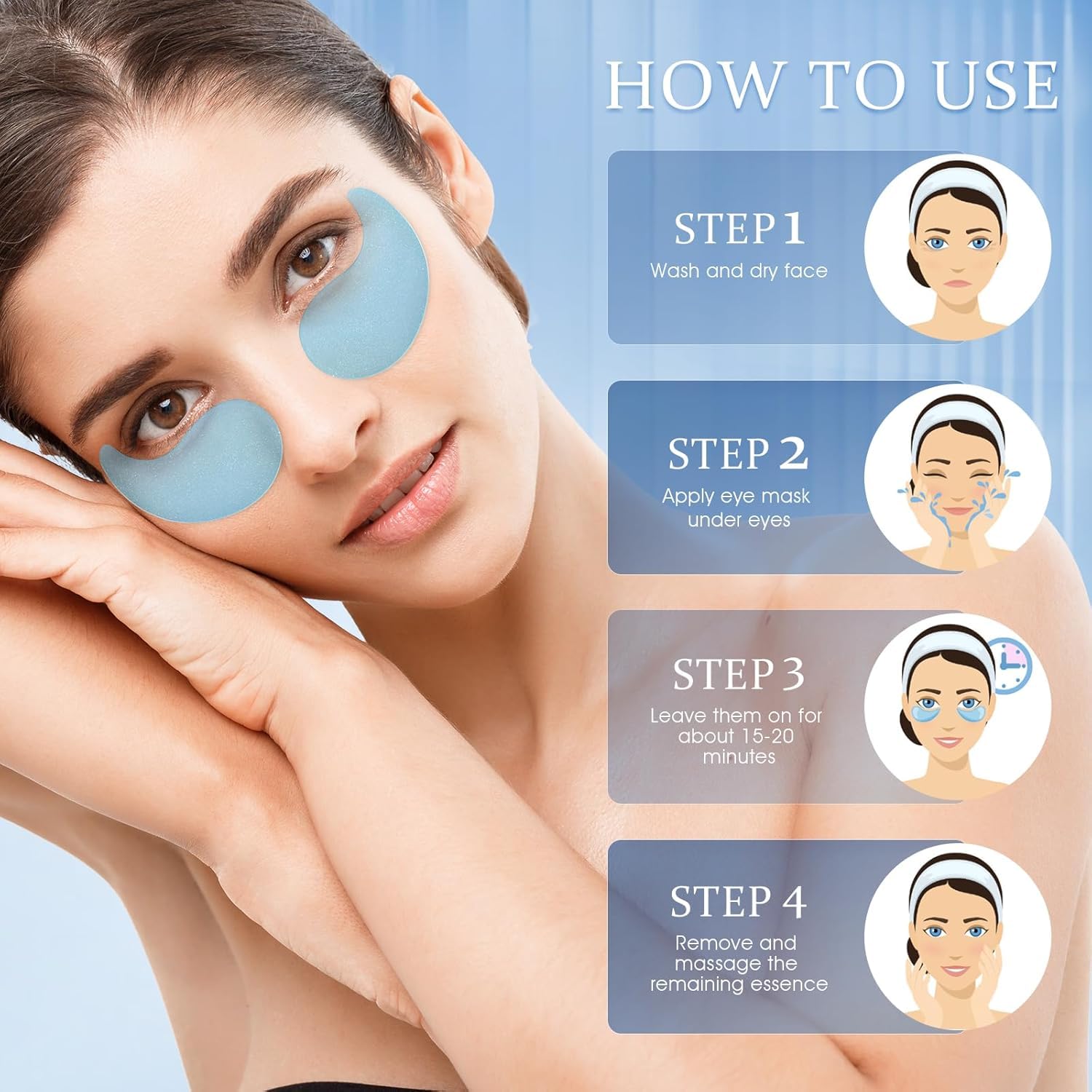 YOYORY Under Eye Patches Masks - for Eye Bags, Puffy Eyes, Wrinkles, Fine Lines, Dark Circles Treatment with Collagen and Hyaluronic Acid, Moisturizing and Hydrating - 60 Pcs