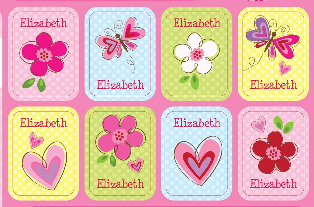 Personalized Stickers for Kids, Pink Floral - I See Me!