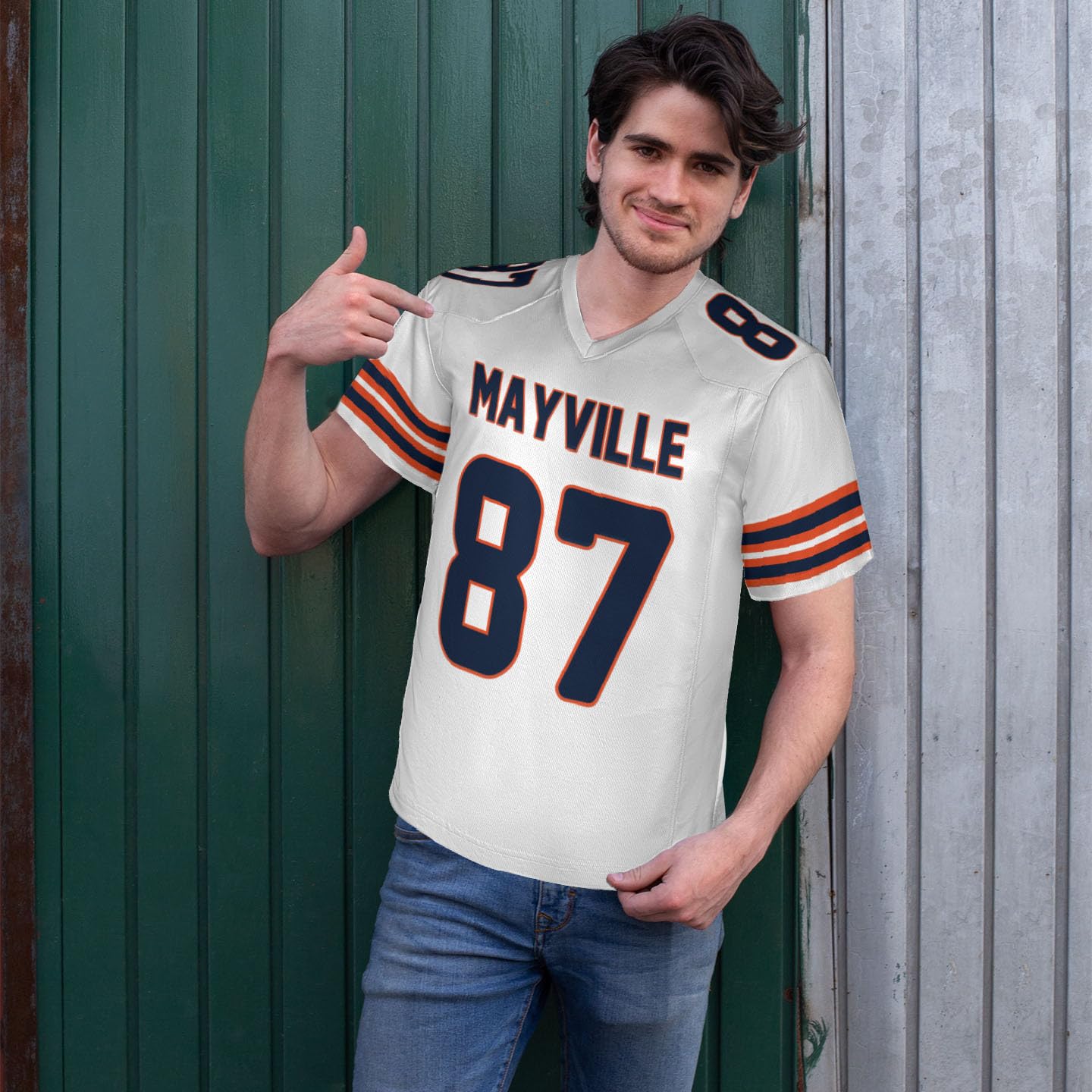 Custom Football Jersey for Men Women – Add Your Team Name Number Logo Personalized Adult Sports Shirt Customized Practice Football Uniform Purple/White