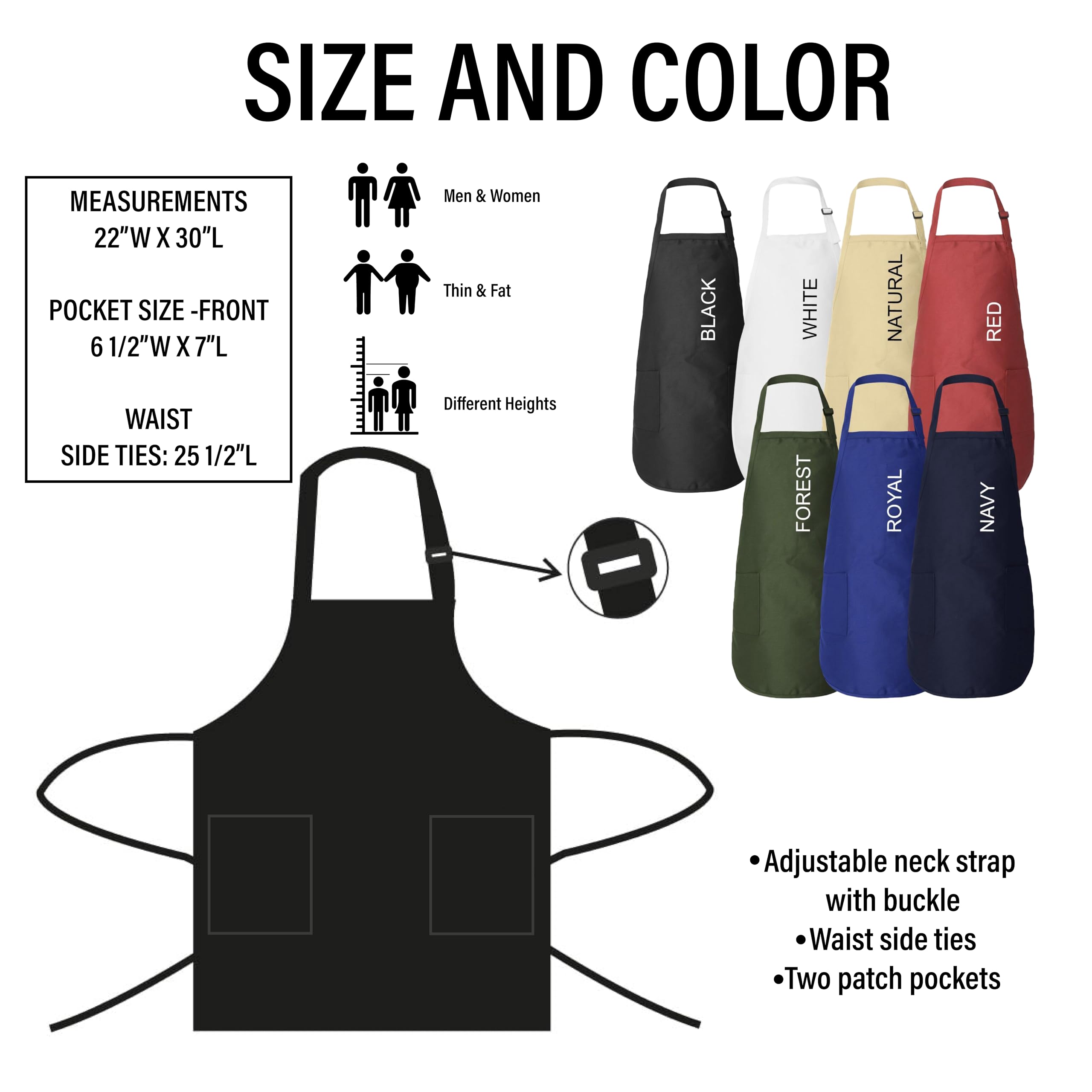 ROKO CLOTHING Personalized Apron Floral Initials Design Name Text with Pockets - Custom Name Kitchen Aprons Women, Gift for Baking, Cooking, BBQ, Gardening, Adjustable Neck & Waist