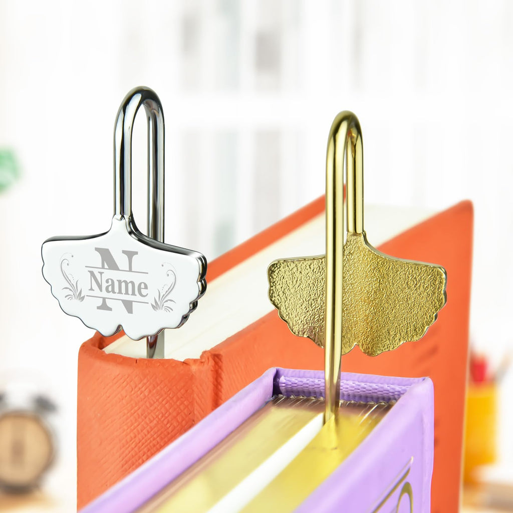 Engraved Personalized Bookmarks with Name - Cute Custom Metal Flower Bookmarks - Perfect Personalized Gifts for Readers and Book Lovers - Unique Small Friendship Gifts for Women, Men, Teachers (Petal)