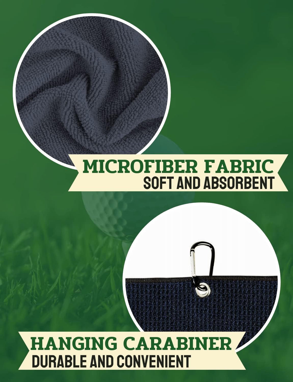 CybGene Golf Towels Gift, Monogrammed Golf Towels for Golf Bags for Men and Women on National Golf Day, Retirement, Birthday, and Christmas, 16”x 24” Microfiber Golf Towel - Initial J