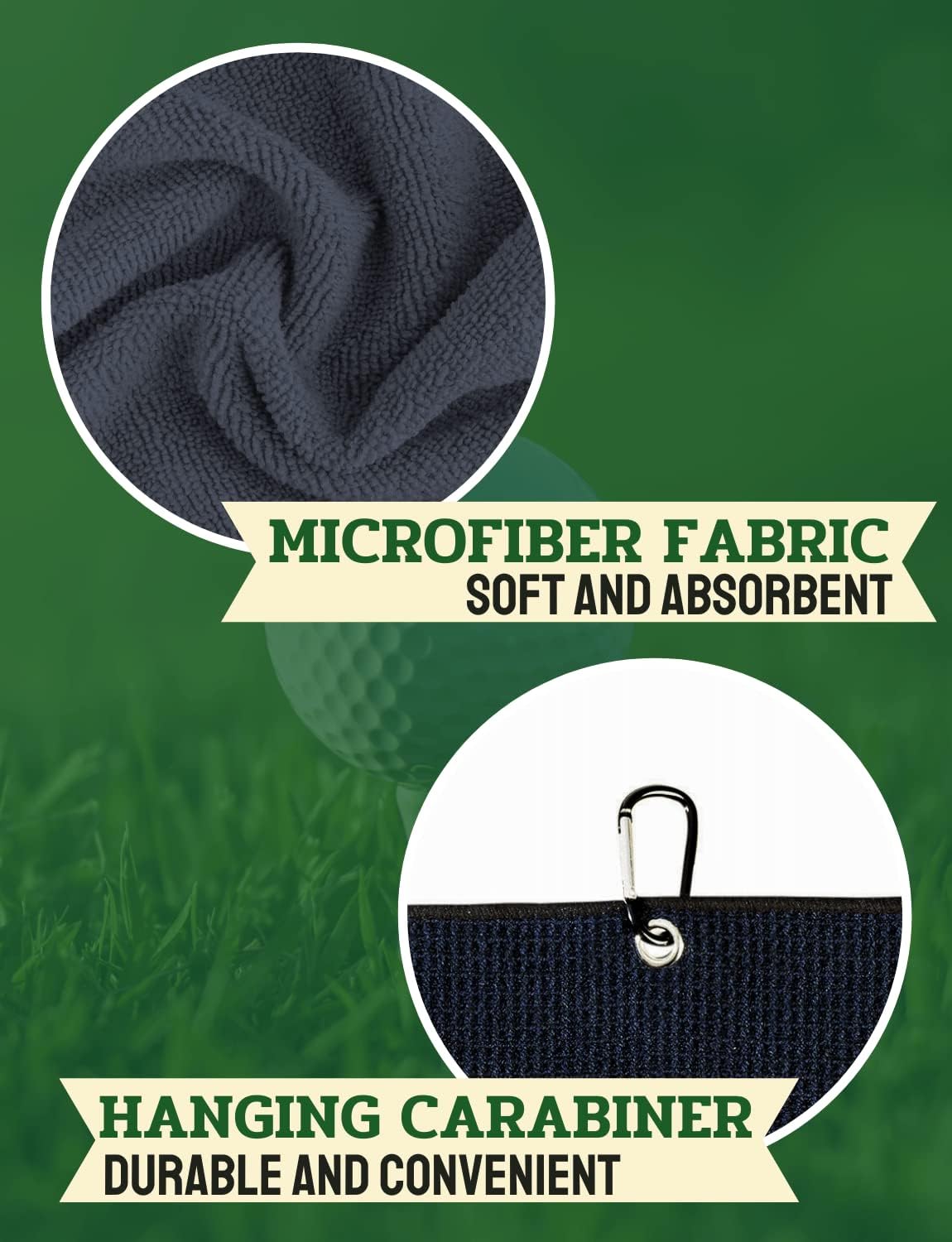 CybGene Golf Towels Gift, Monogrammed Golf Towels for Golf Bags for Men and Women on National Golf Day, Retirement, Birthday, and Christmas, 16”x 24” Microfiber Golf Towel - Initial J