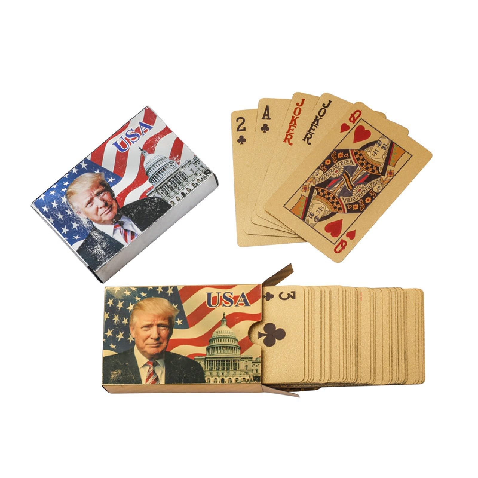 RICHOOSE 2024 Trump Merchandise Poker Cards Trump Store Funny Gold Waterproof Playing Cards Trump Stuff Donald Trump Gifts