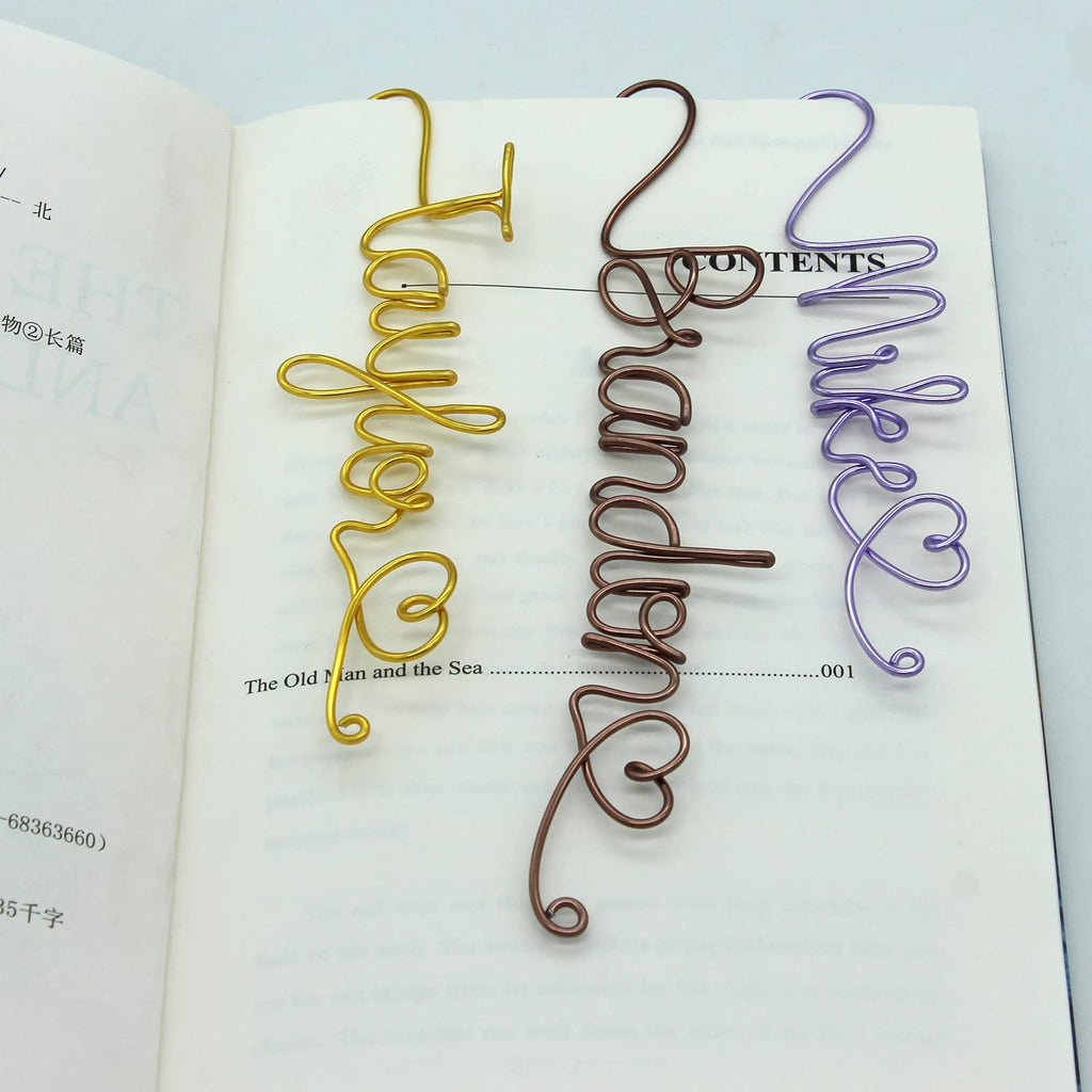 Personalized Wire Name Bookmark Custom Bookmark Unique Name Gift with Heart Ideal Gift For Bookworm and Book Lover Teacher Father Husband Gift Anniversary Booklovers