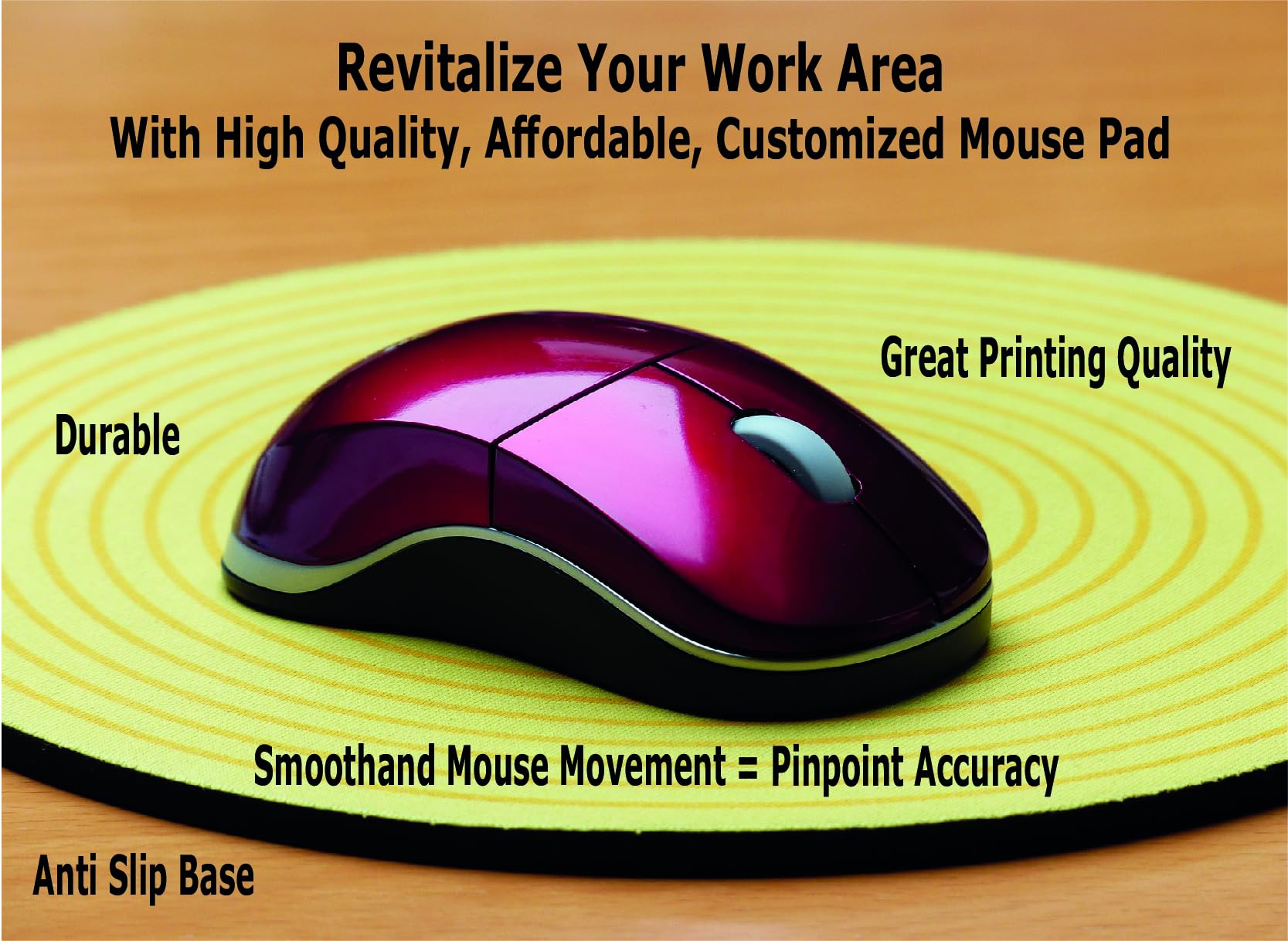 Personalized Mouse Pad - Add Pictures, Text, Logo or Art Design and Make Your Own Customized Mousepad. Each Custom Mouse Mat Comes in a Colorful Gift Bag. Personalized Your Gaming Mousepad