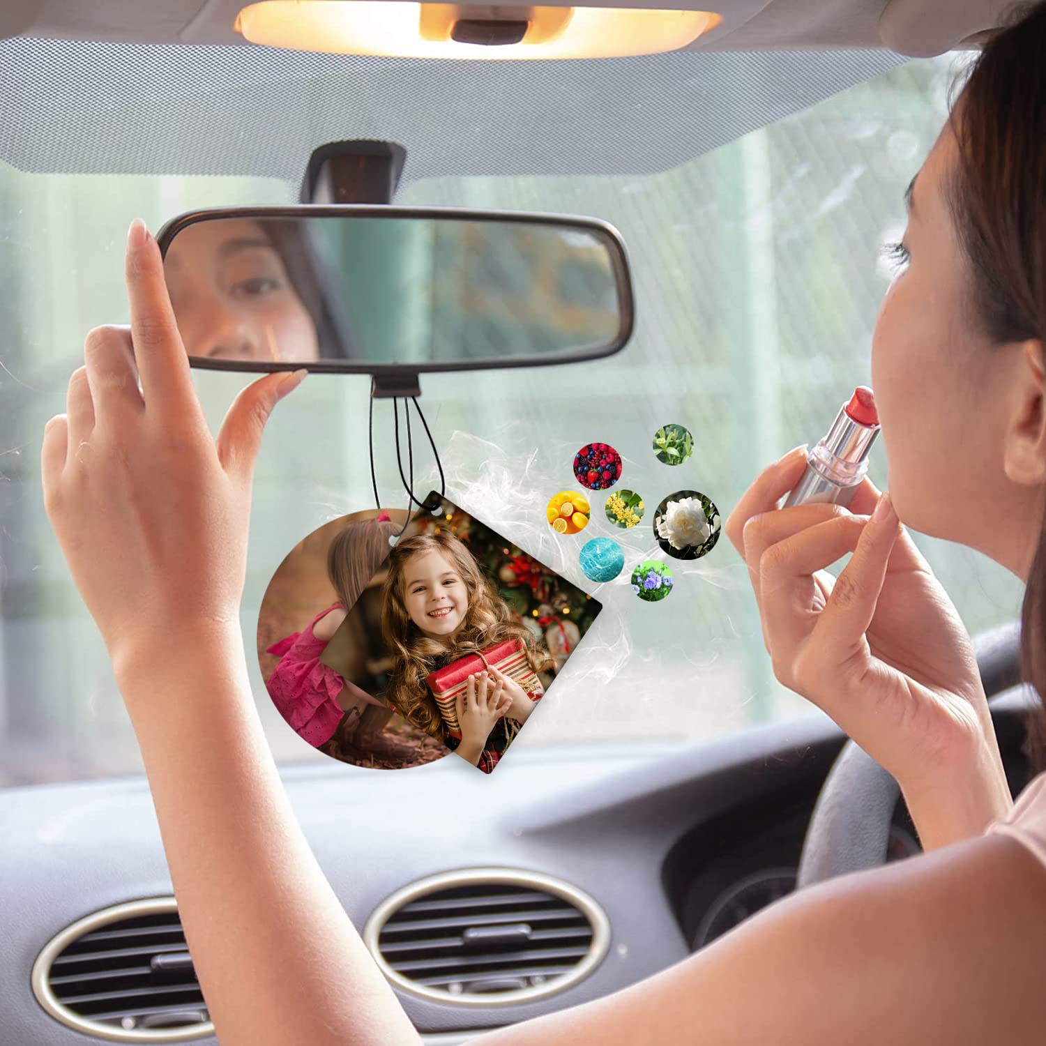 Personalized Car Air Freshener with Photo - Double-sided Print Custom Air Freshener for Family, Gifts