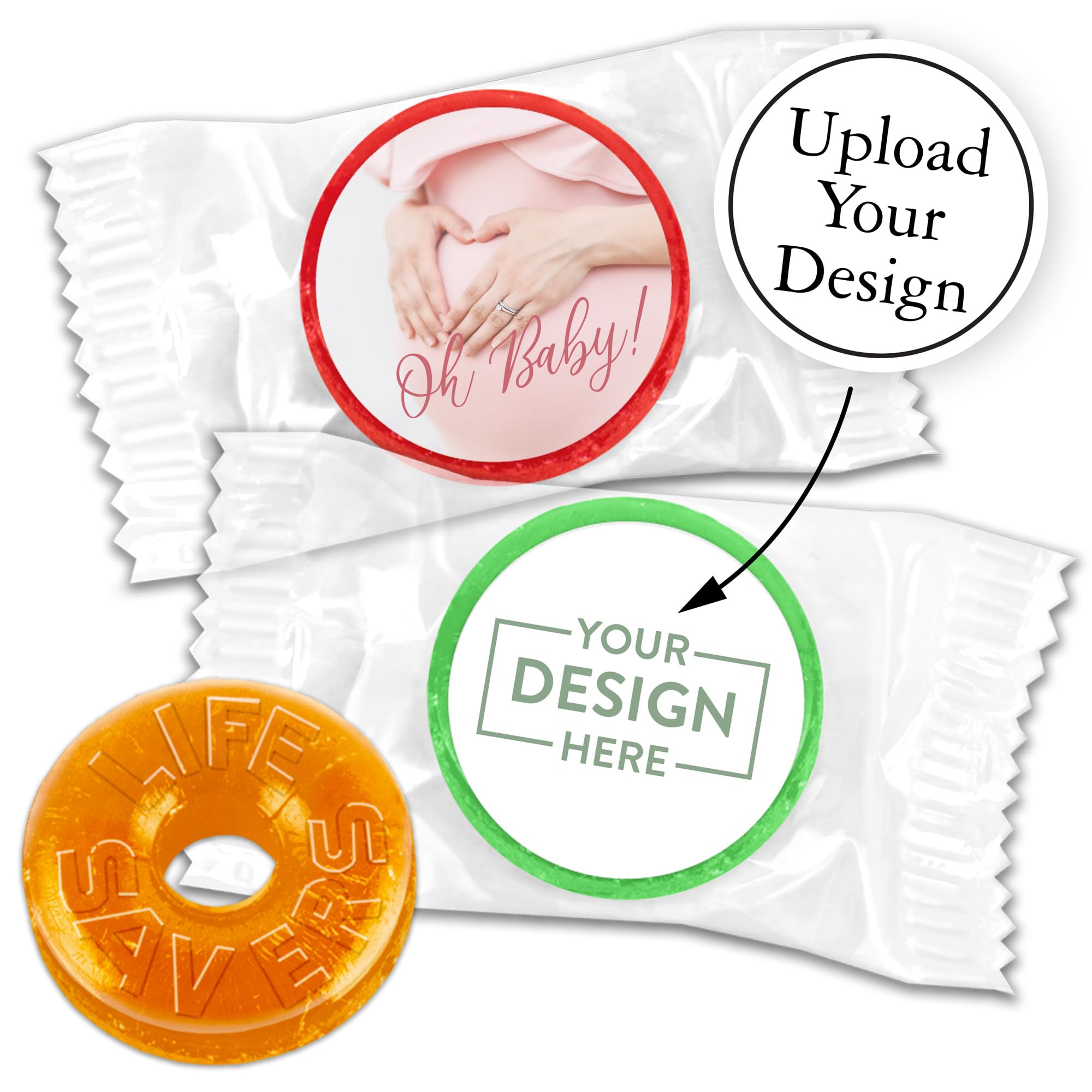 Personalized Life Savers Candy, Custom LifeSavers Candy Assortment for Wedding Favors, Baby Showers, Party Favors - Fully Assembled (Set of 100)