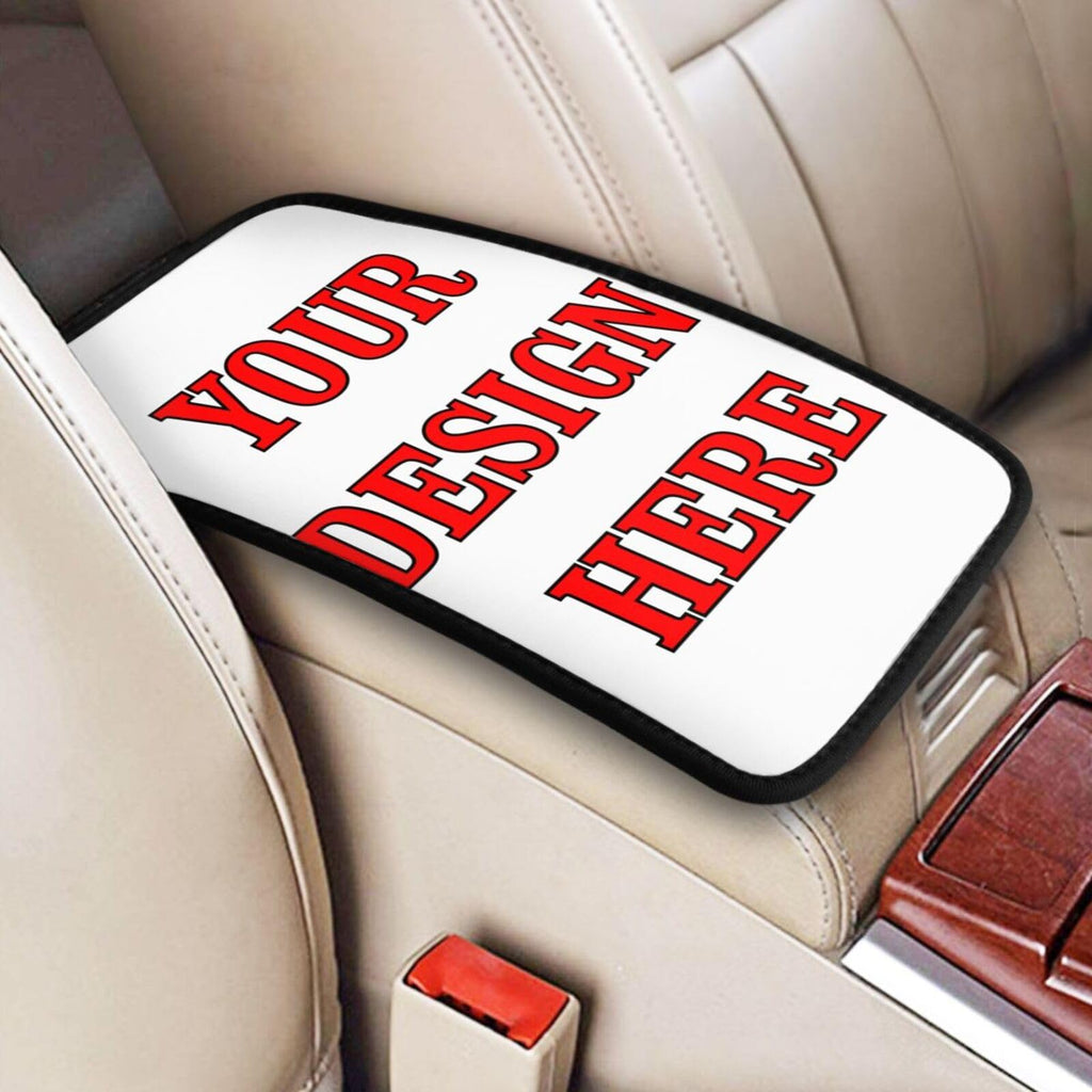 Custom Car Armrest Cushion Add Your Logo Text Image Photo Custom Personalise Auto Center Console Armrest Pad Cushion Universal Deco Pad Center Console Cover for Car Seat Handrail Box 7.5x12.6in