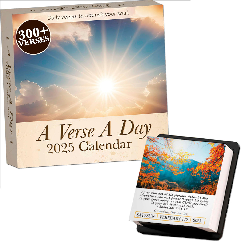 A Bible Verse A Day 2025 Calendar | 300+ Christian Verses from the NIV Bible to Inspire Your Daily Devotional, Positive Motivational Religious Daily Verses for Men & Women