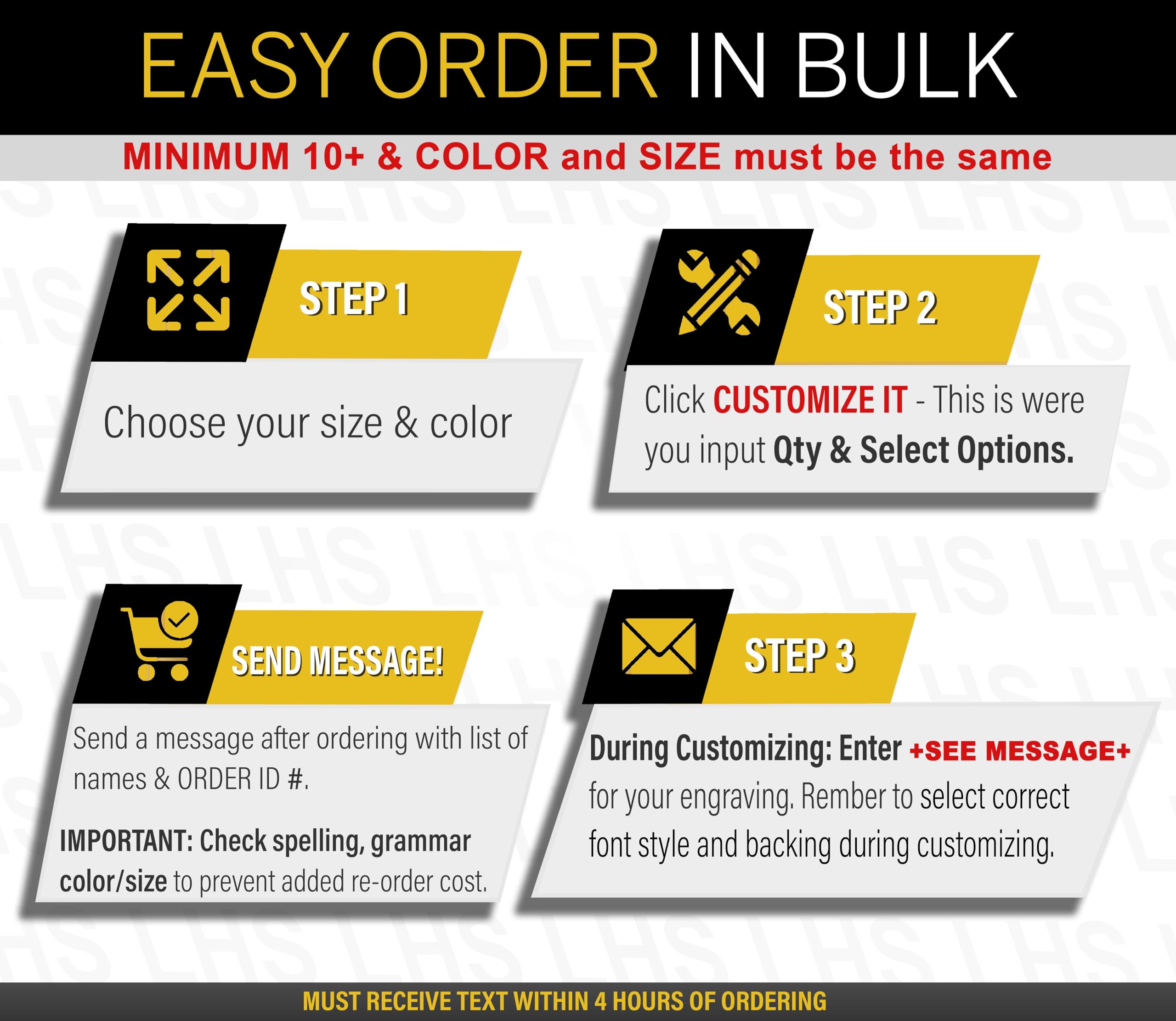 LHS - Door Name Plate Personalized for Office White Plastic Name Plate Black Letters | 2x8 - B16