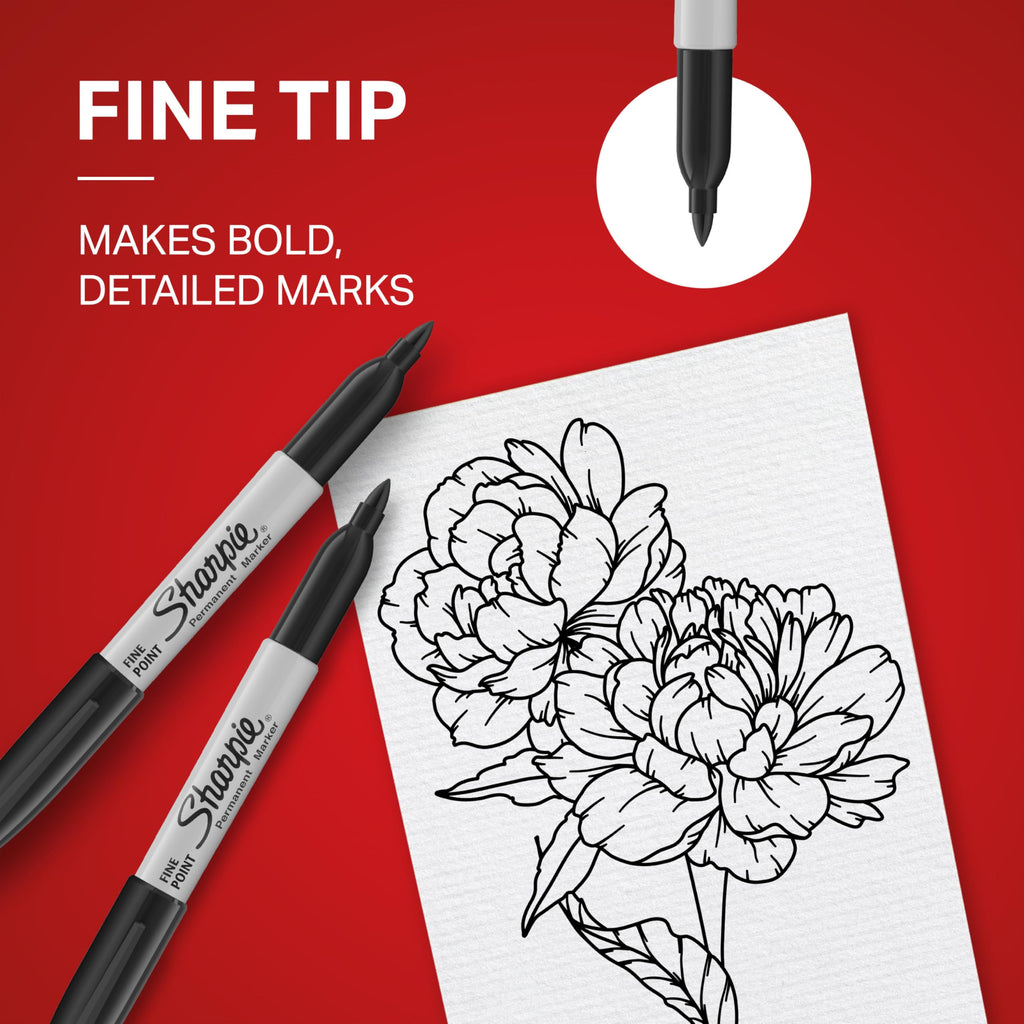 Sharpie Permanent Markers Set, Quick Drying And Fade Resistant Fine Po ...