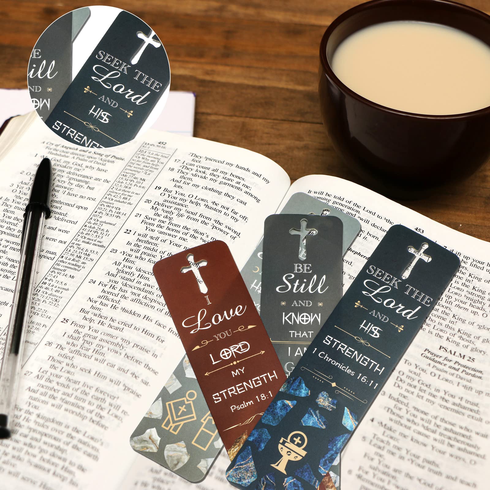 120 Pieces Bible Verses Bookmarks with Hollow Cross Christian Bookmarks for Church Gifts Inspirational Book Markers Religious Bookmarks Gifts Reading Reward Scripture, 30 Style