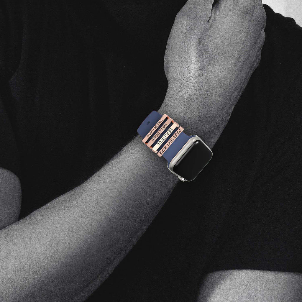 Callancity 4pcs/Set Custom Watch Band Charms Personalized Decorative Ring Loops Compatible for Apple Watch Series 8/7/6/5/4/3/2/1(No Band)