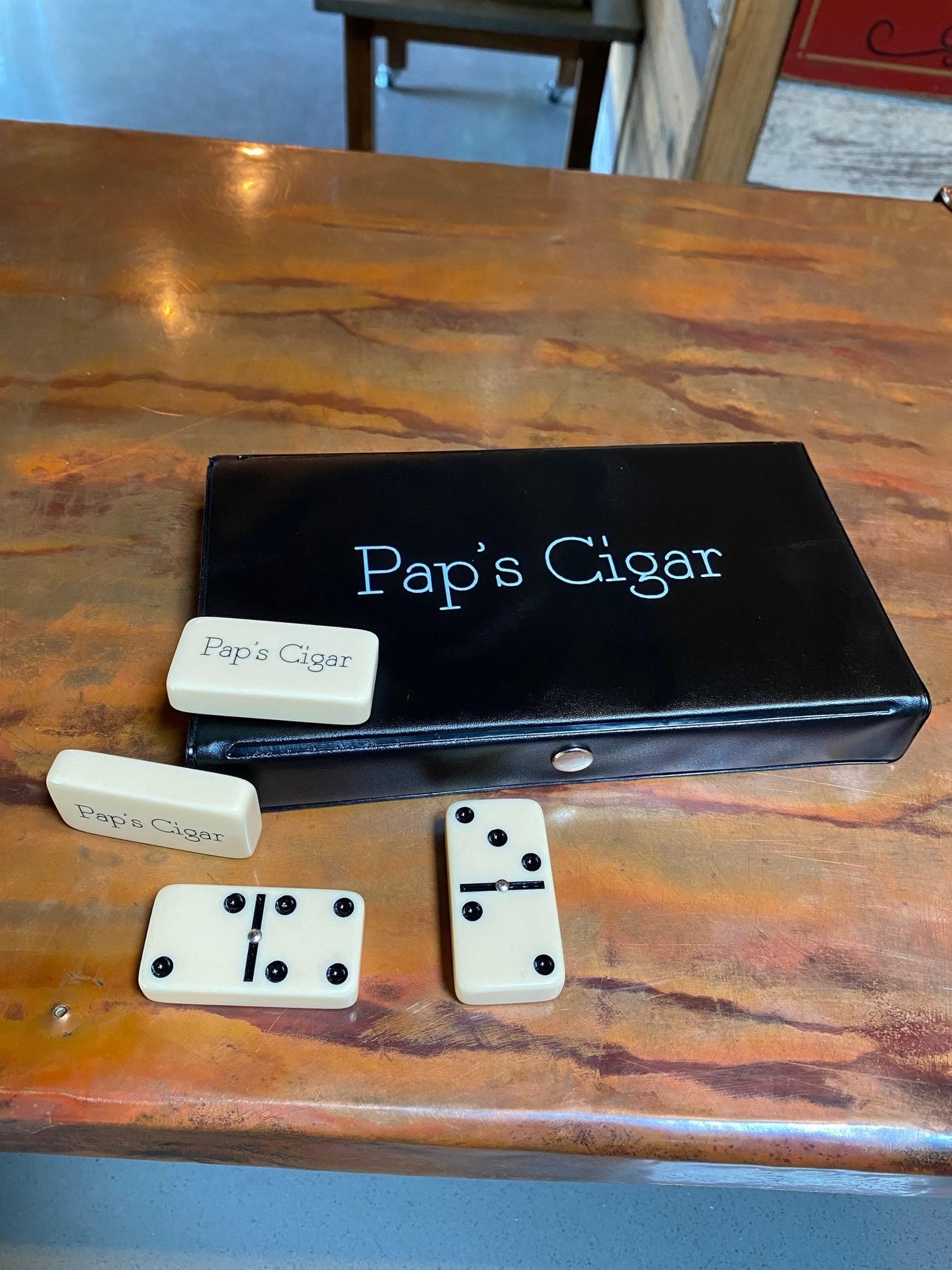 WE Games Personalized Double 6 Domino Set with Spinners in Vinyl Case, Dominoes Set for Adults, Customized Gifts