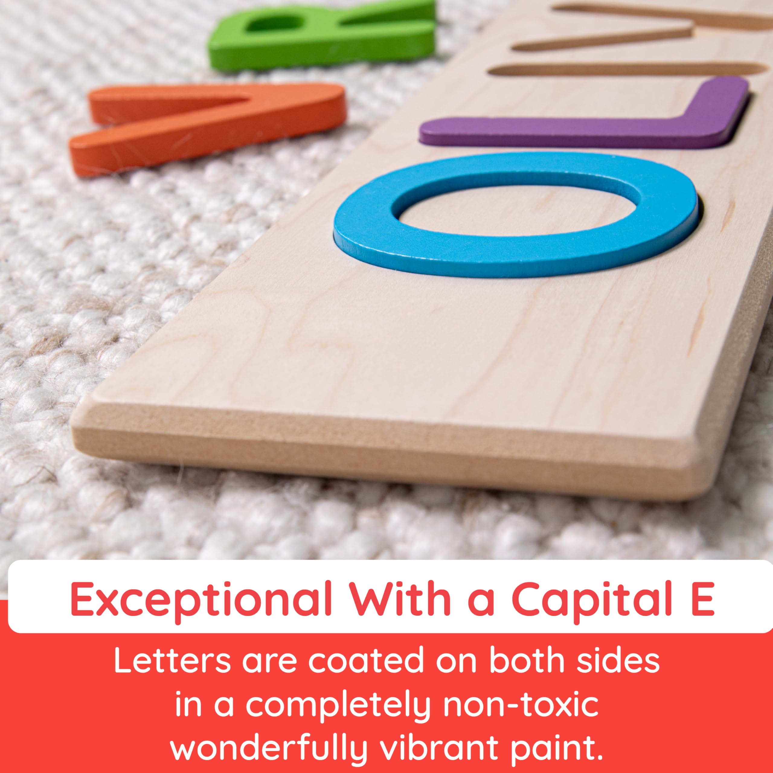 Fat Brain Toys Wooden Personalized Name Puzzles for Toddlers 1-3+, Custom Puzzles, Flat Rate up to 9 Letters