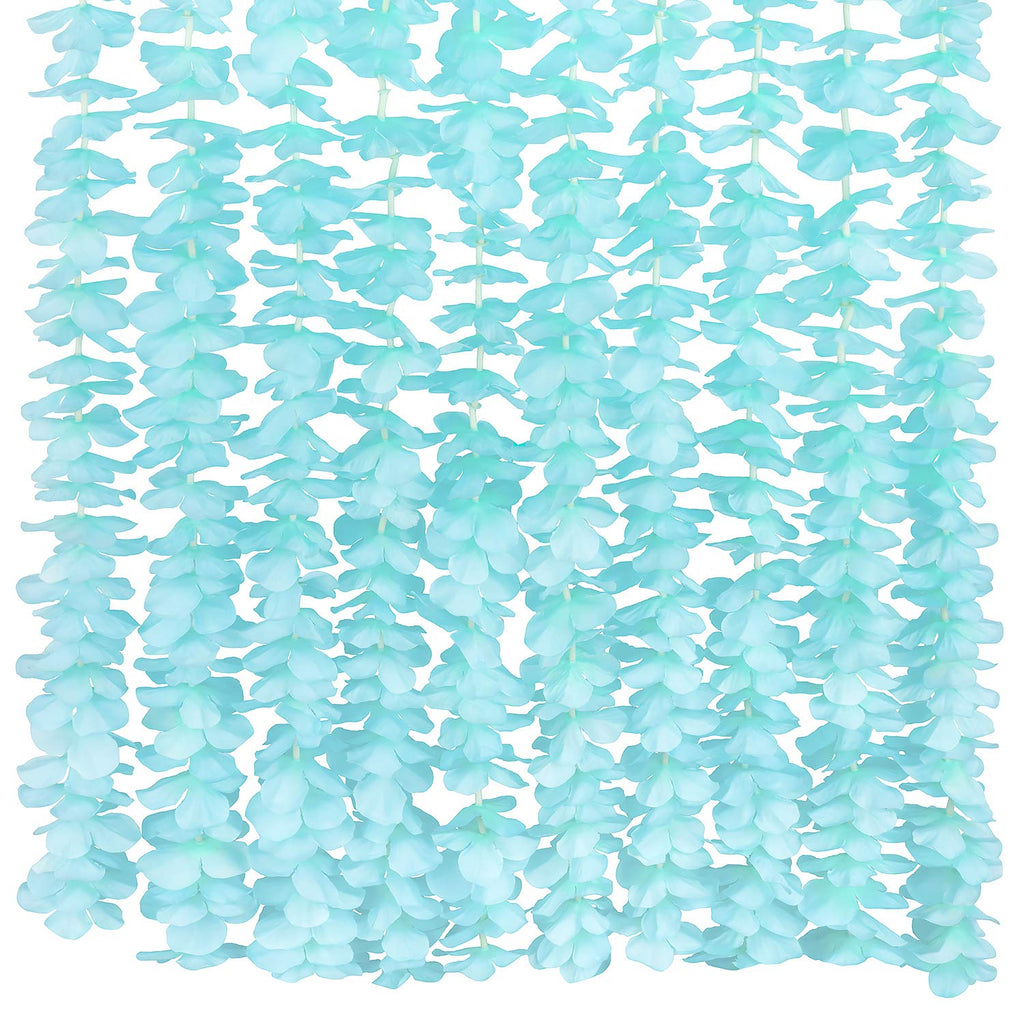 GPARK 10 Pack 6.5 Feet / 78 inch Wisteria Artificial Fake Hanging Flowers Silk Vine Ratta Plants Leaf Garland for Home Wedding Party Garden Outdoor Greenery Wall Decoration Blue