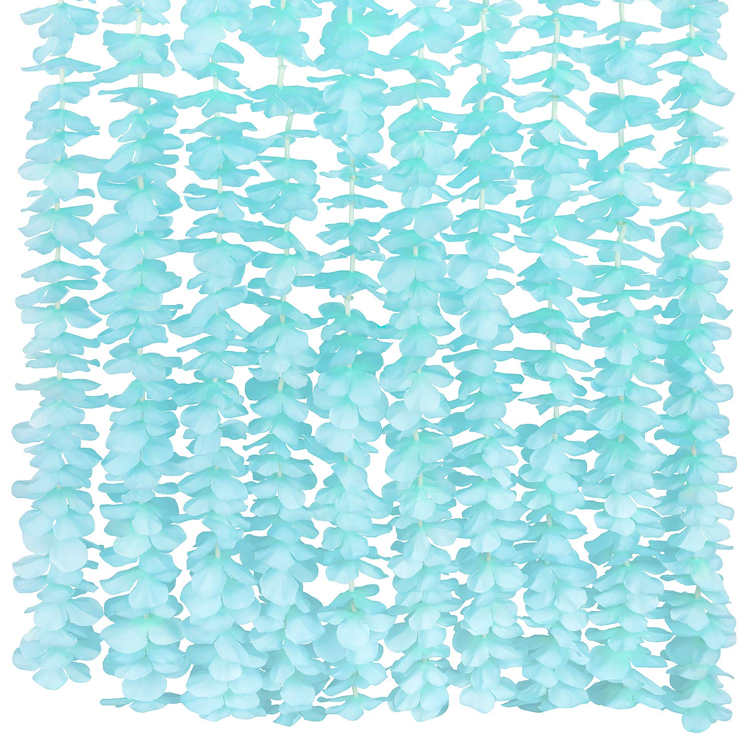 GPARK 10 Pack 6.5 Feet / 78 inch Wisteria Artificial Fake Hanging Flowers Silk Vine Ratta Plants Leaf Garland for Home Wedding Party Garden Outdoor Greenery Wall Decoration Blue