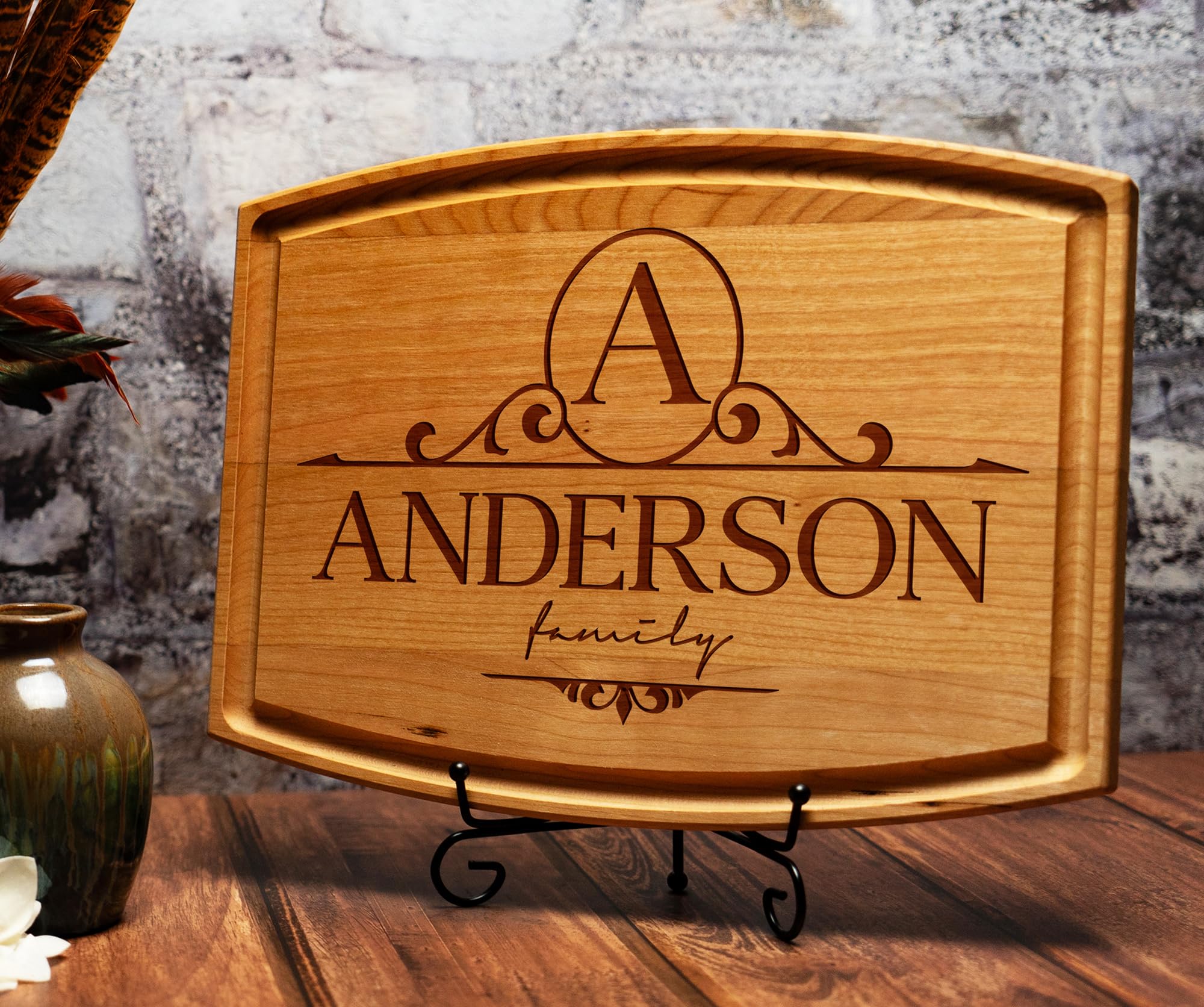 Tayfus Personalized & Monogrammed Cutting Boards, Handmade Custom Wood Serving Board, Christmas Gifts for Women and Men, Gifts for Christmas, Wedding and Anniversary, Housewarming Gift For Couples