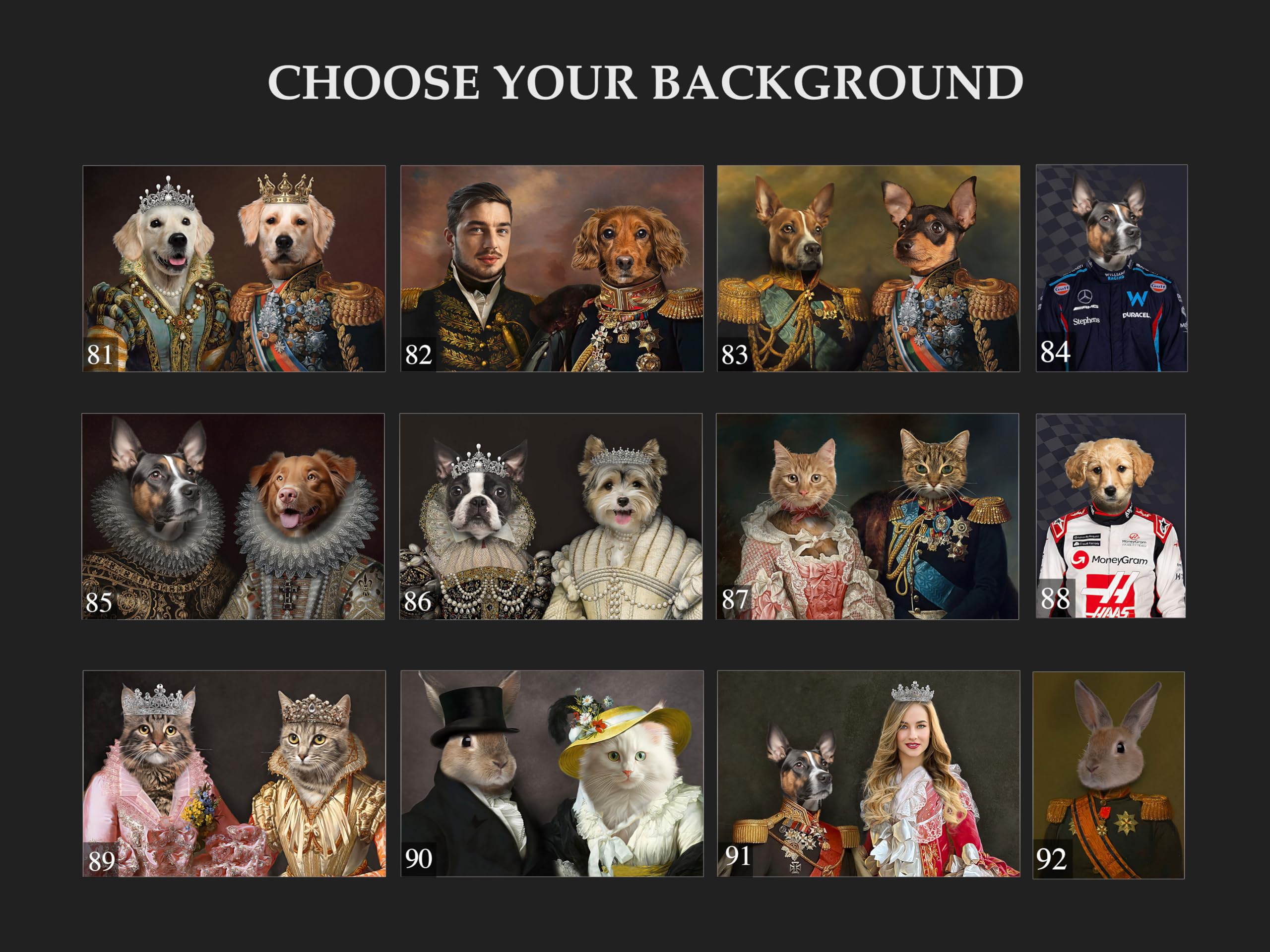 Personalized Canvas Print Personalized Royal Pet Portrait from Photo, Custom Renaissance Pet Portrait Custom Portrait, Custom Royal Portraits, King and Queen Portrait, Funny Pet Portraits (The Count)