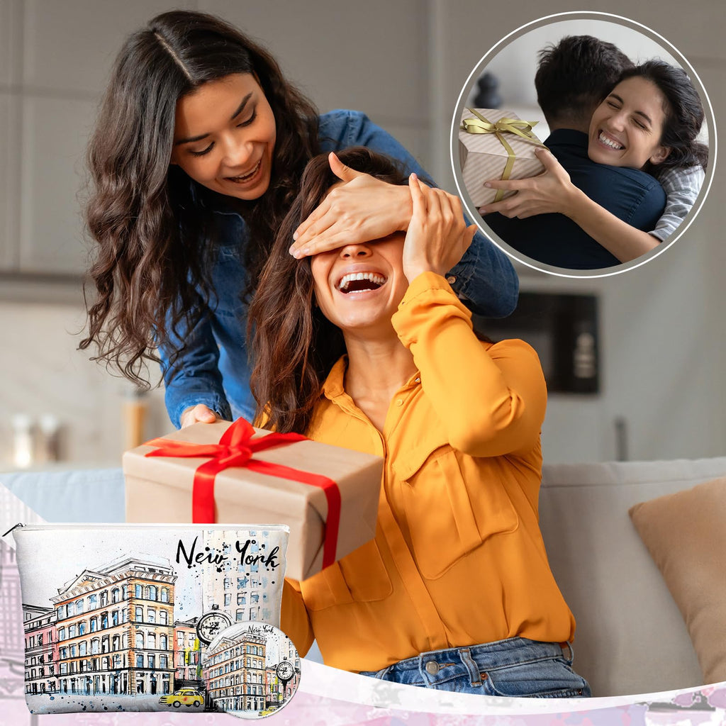 Bulyoou 36 Set New York Souvenirs Gifts Include 36 Pcs City Cosmetic Bag Bulk New York Makeup Bag 36 Pcs NYC Souvenirs Makeup Mirrors for Girl Women Traveler Birthday Valentine Party Favors