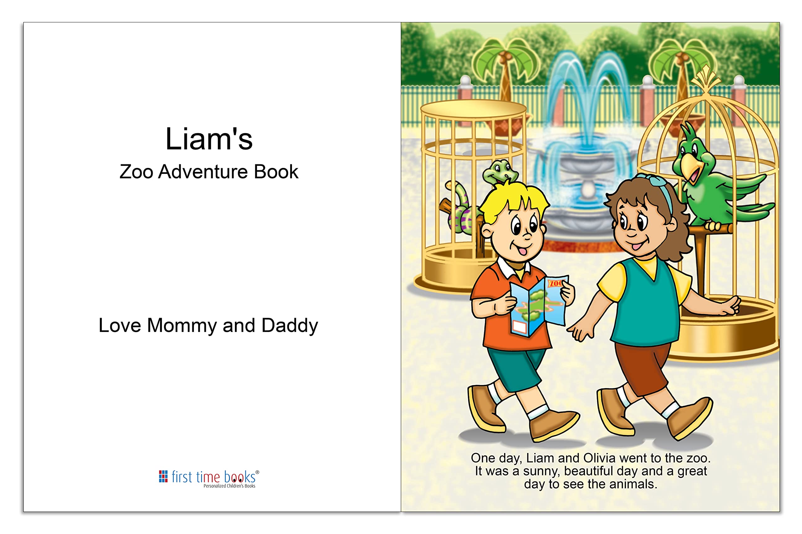 Personalized Children’s Zoo Adventure Storybook – Customize with Child’s Name, Hair Color, Gender, and Ethnicity | 28-Page 8.5” x 11” Paperback by First Time Books