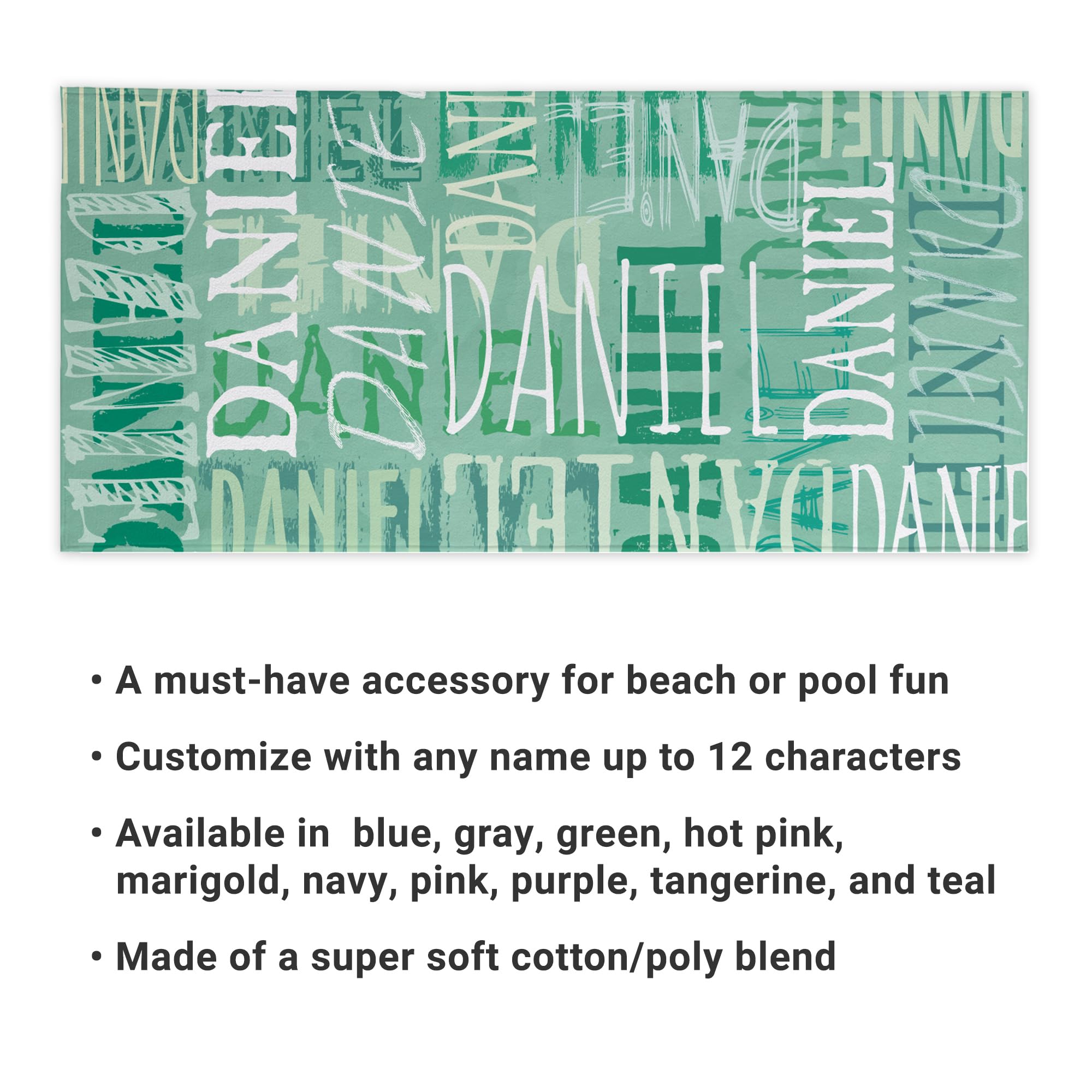 Let's Make Memories Personalized Beach Towel - Custom Cotton/Poly Blend Pool Towel - Hot Pink - Personalize with Your Name - Standard Size