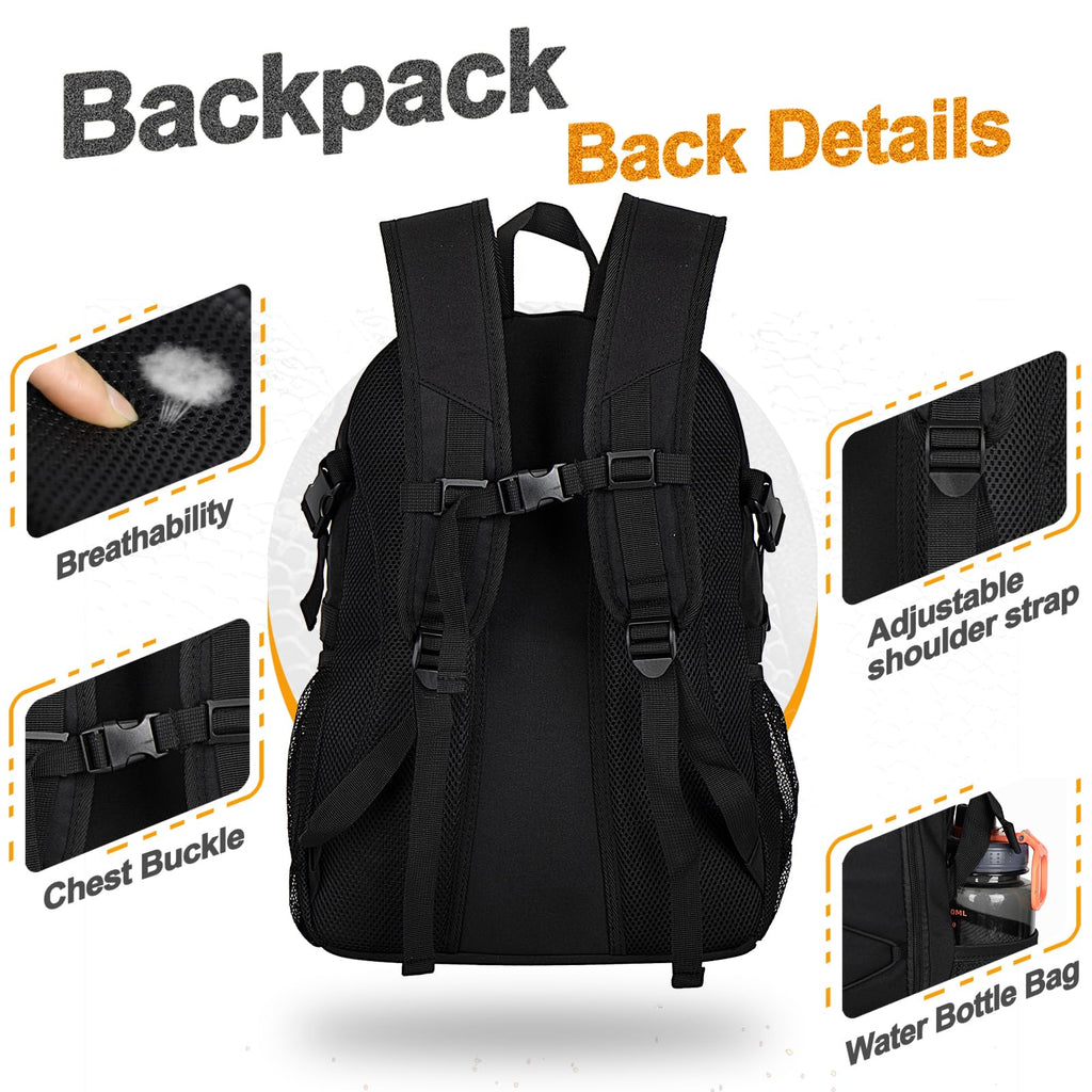 Goloni Soccer Backpack, Large Water-Resistant Sports Bag with Ball & Shoe Compartment, Multi-Purpose Backpack for Basketball, Volleyball, Travel