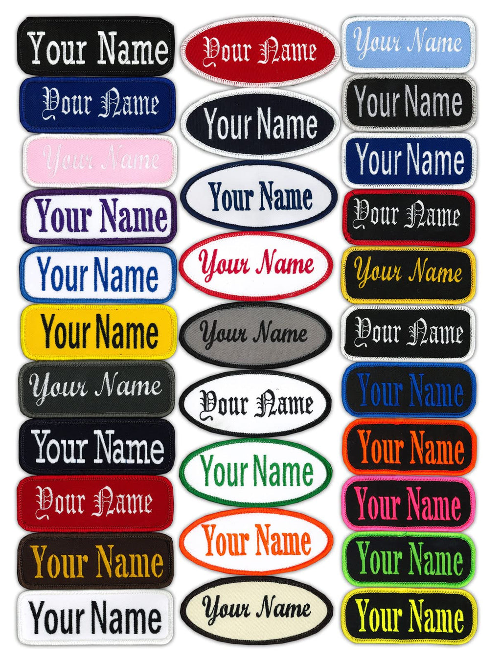 Name Patches Uniform or Work Shirt, Personalized, Embroidered New Styles New Fonts. Multiple Sizes to Choose from.