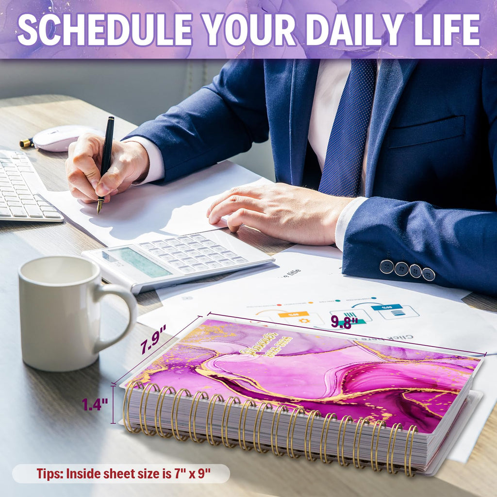 Planner 2025-2026 7.9" x 9.8", Large 18 Months Academic Daily Weekly Monthly Planner Yearly Agenda Jan. 2025–June. 2026, Page Tabs, Separator Page, Pocket Folder, Bookmark, Stickers, Sticky Note Set