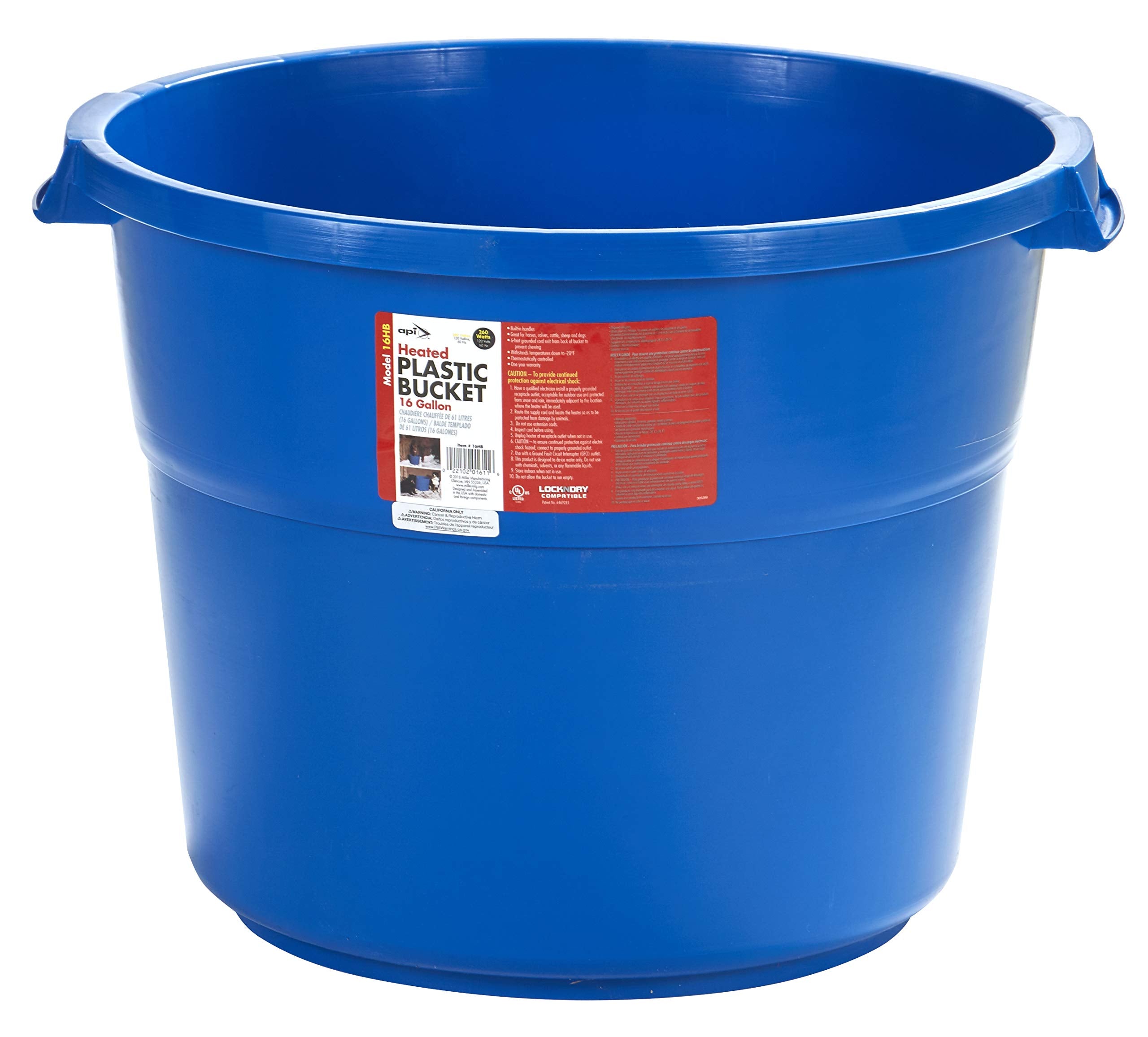 API® Heated Bucket | Heated Round Bucket | Livestock Water Bucket | 16 Gallon