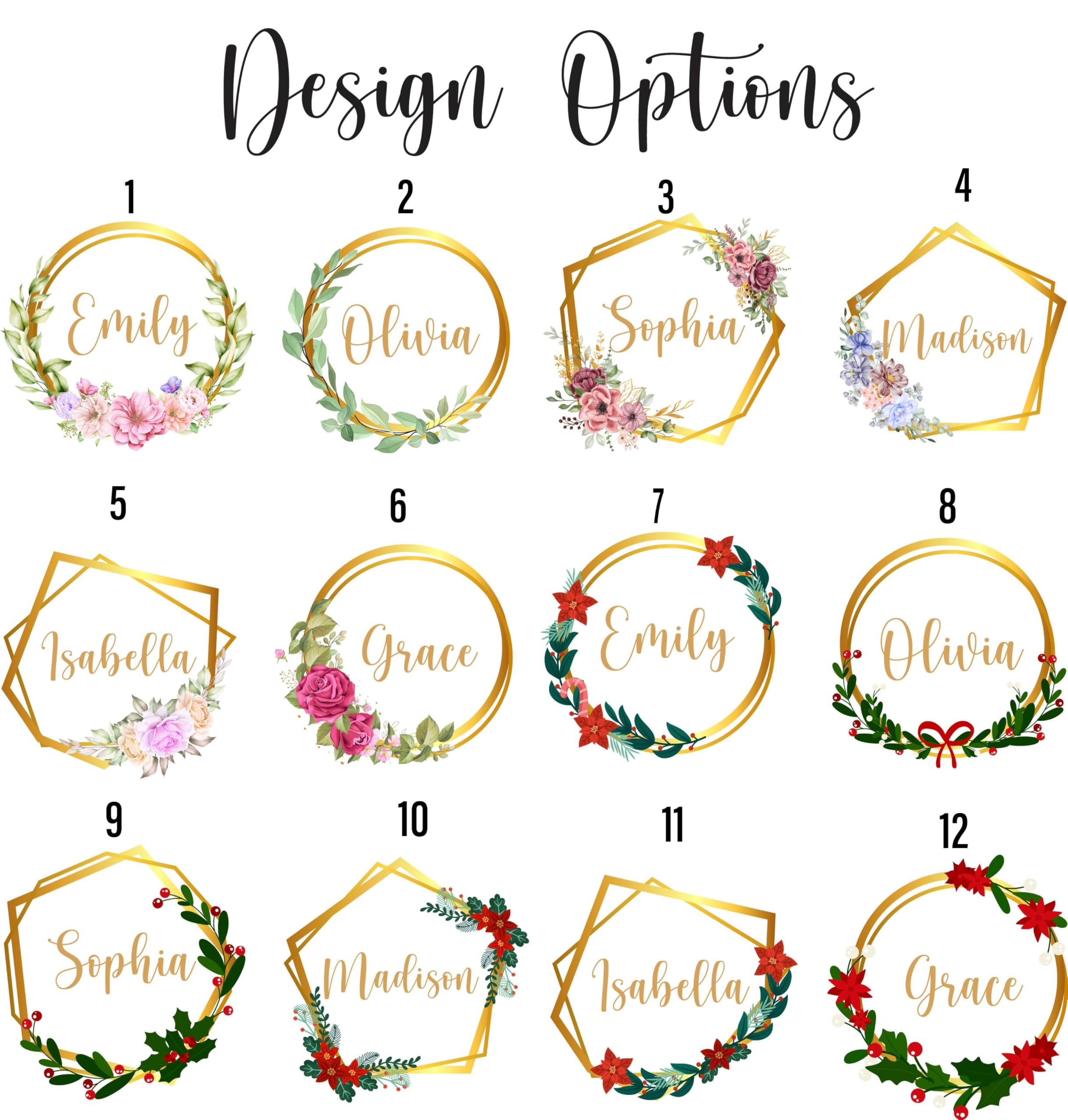 ROKO CLOTHING Personalized Apron Floral Initials Design Name Text with Pockets - Custom Name Kitchen Aprons Women, Gift for Baking, Cooking, BBQ, Gardening, Adjustable Neck & Waist