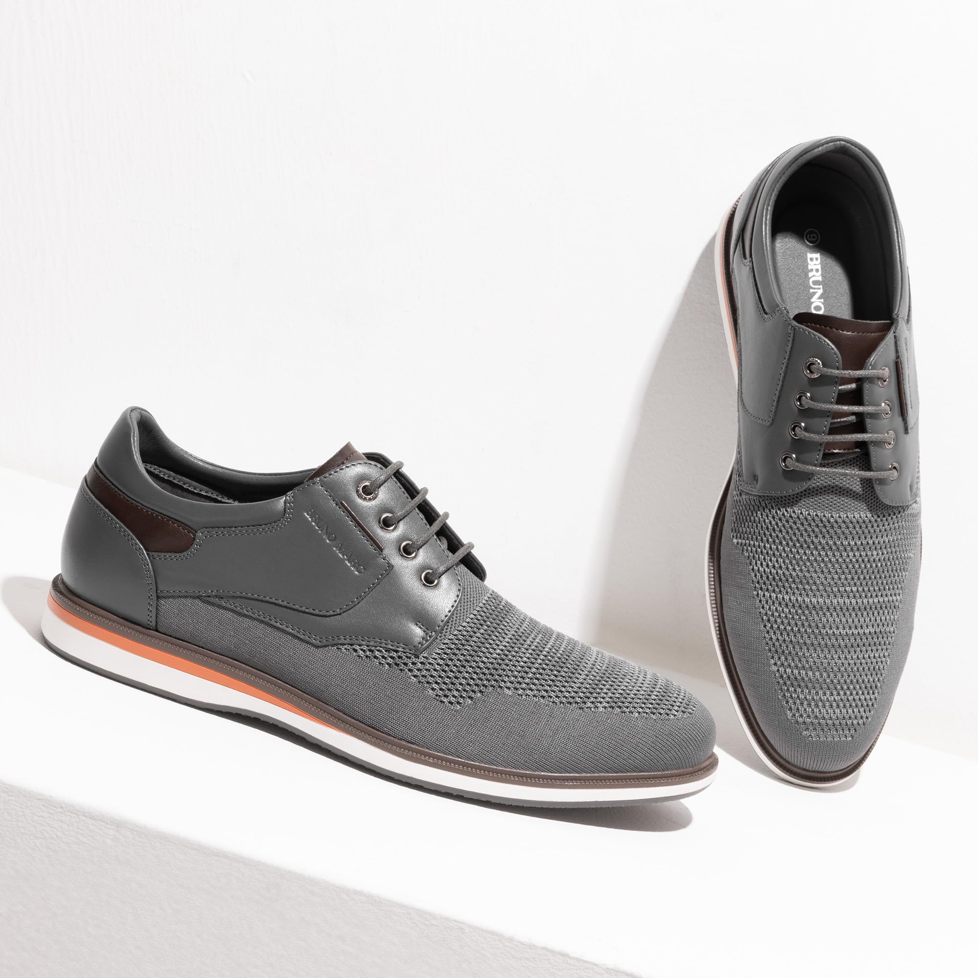 Bruno Marc Men's Mesh Casual Dress Shoes Breathable Oxfords Sneakers LG19008M-2,Size 11,Grey-2,SBOX2409M