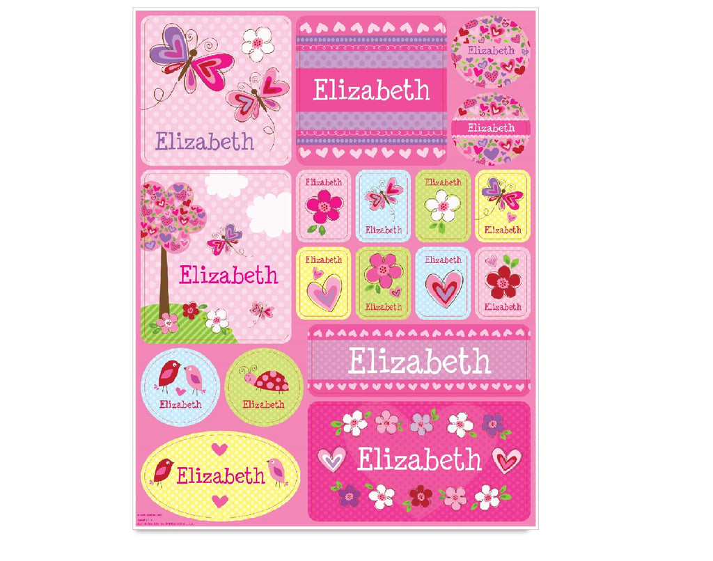 Personalized Stickers for Kids, Pink Floral - I See Me!