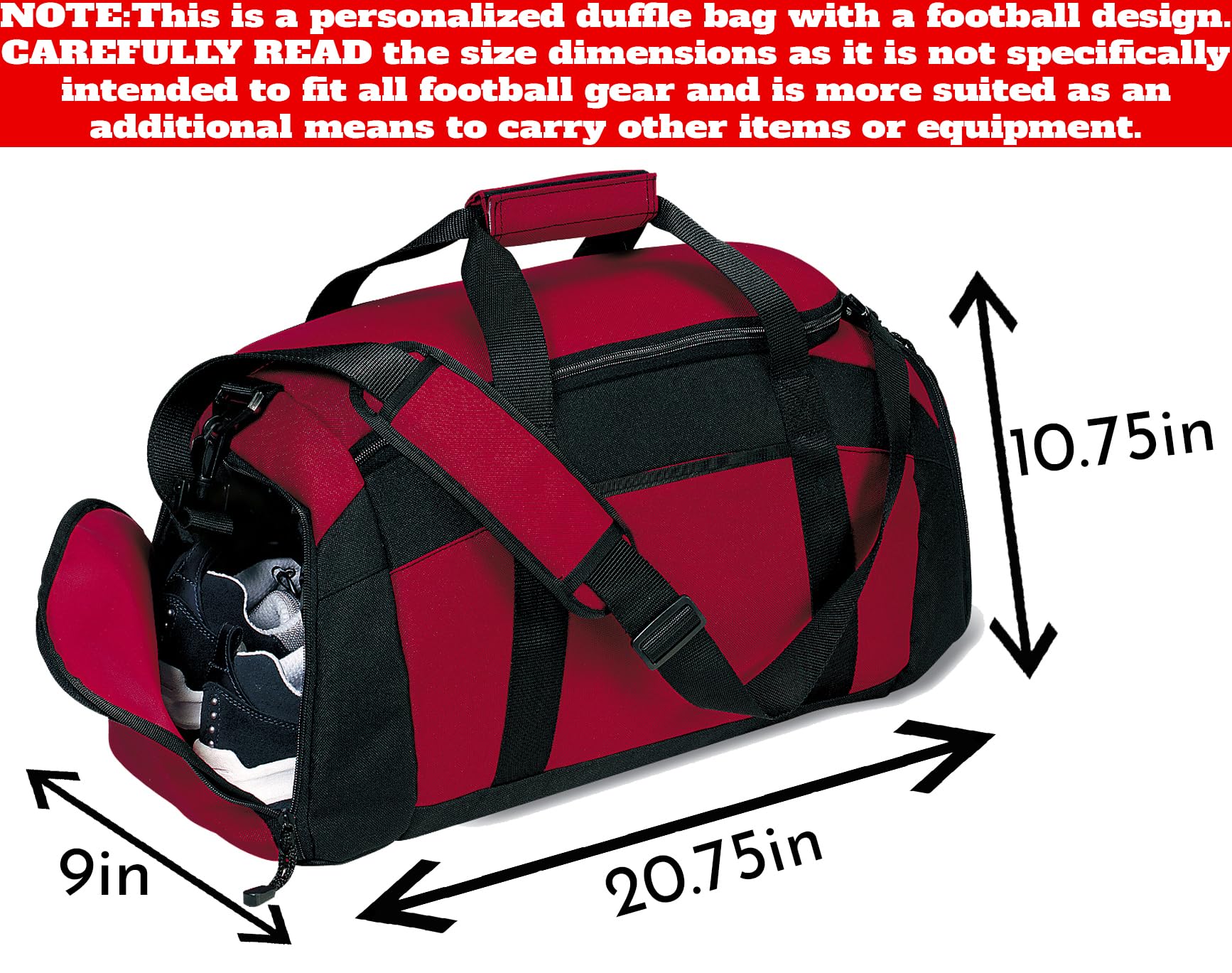 Personalized Football Duffle Bag: Ideal Football Gear, Equipment Carrier - Versatile Football Bag for Practice and Games, Durable Football Bags for Easy Transport