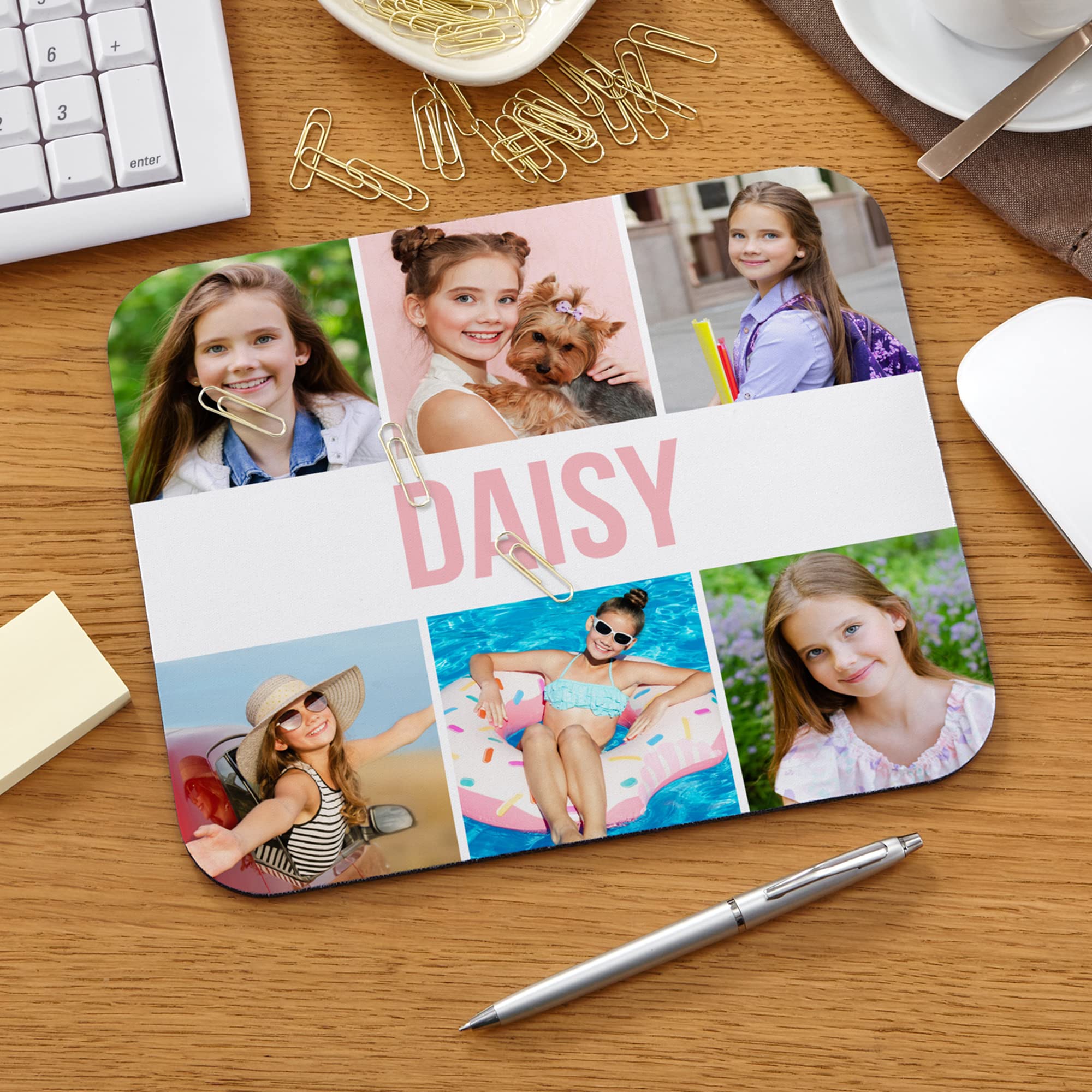 Let's Make Memories Personalized Picture Perfect Photo Collage Mouse Pad - Computer Accessory