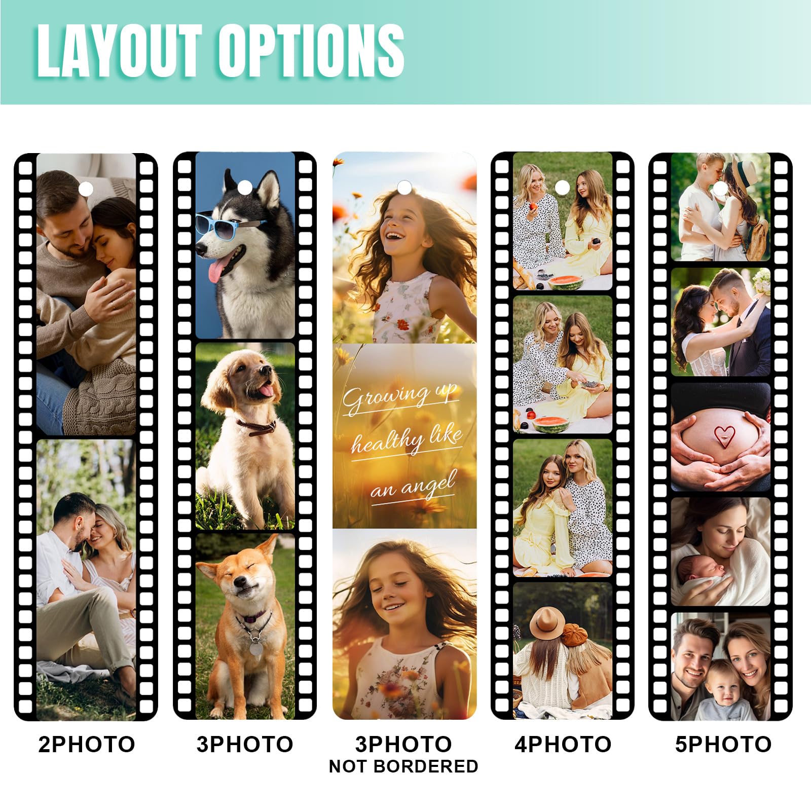 Personalized Bookmark with Picture Text Metal Custom Bookmarks with Tassel Double-Sided Custom Engraved Photo Color Bookmark for Book Lovers Kids Women Men Christmas Birthdays Valentine’s Day Gift