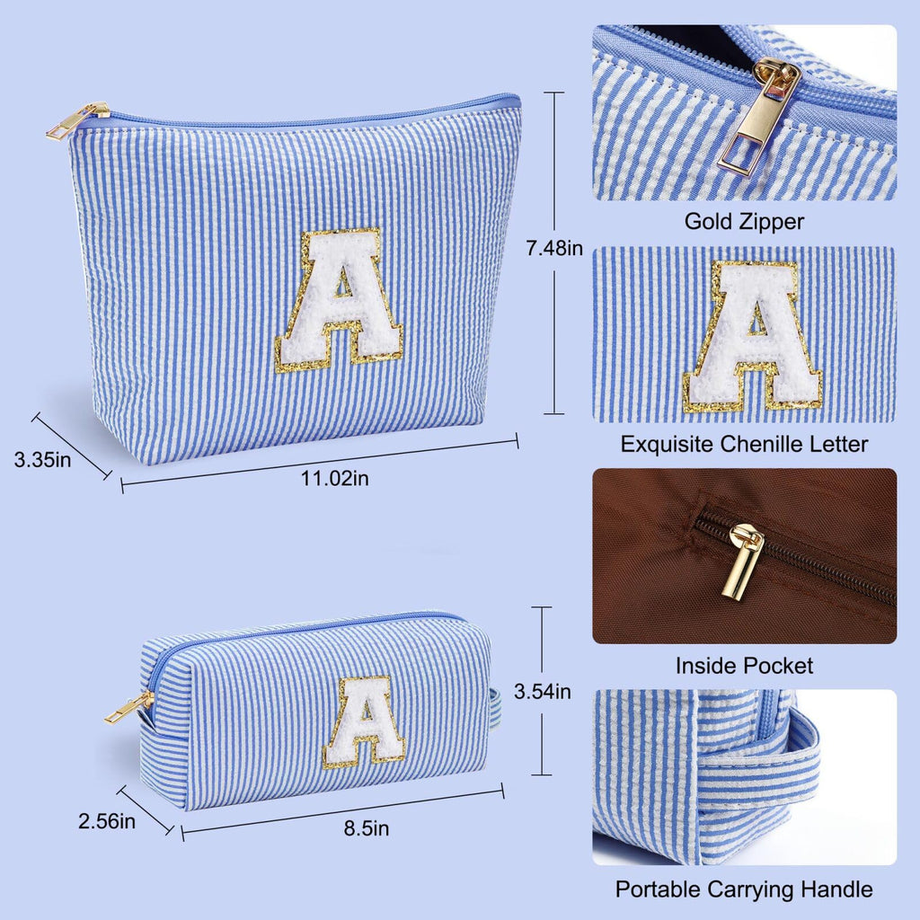 YOOLIFE Personalized Makeup Bag for Women, Initial Make Up Bag Travel Makeup Bag for Women Mom Birthday Gifts Cosmetic Bag Makeup Bag Birthday Gifts for Women Niece Gifts Teen Girl Gift for Her E