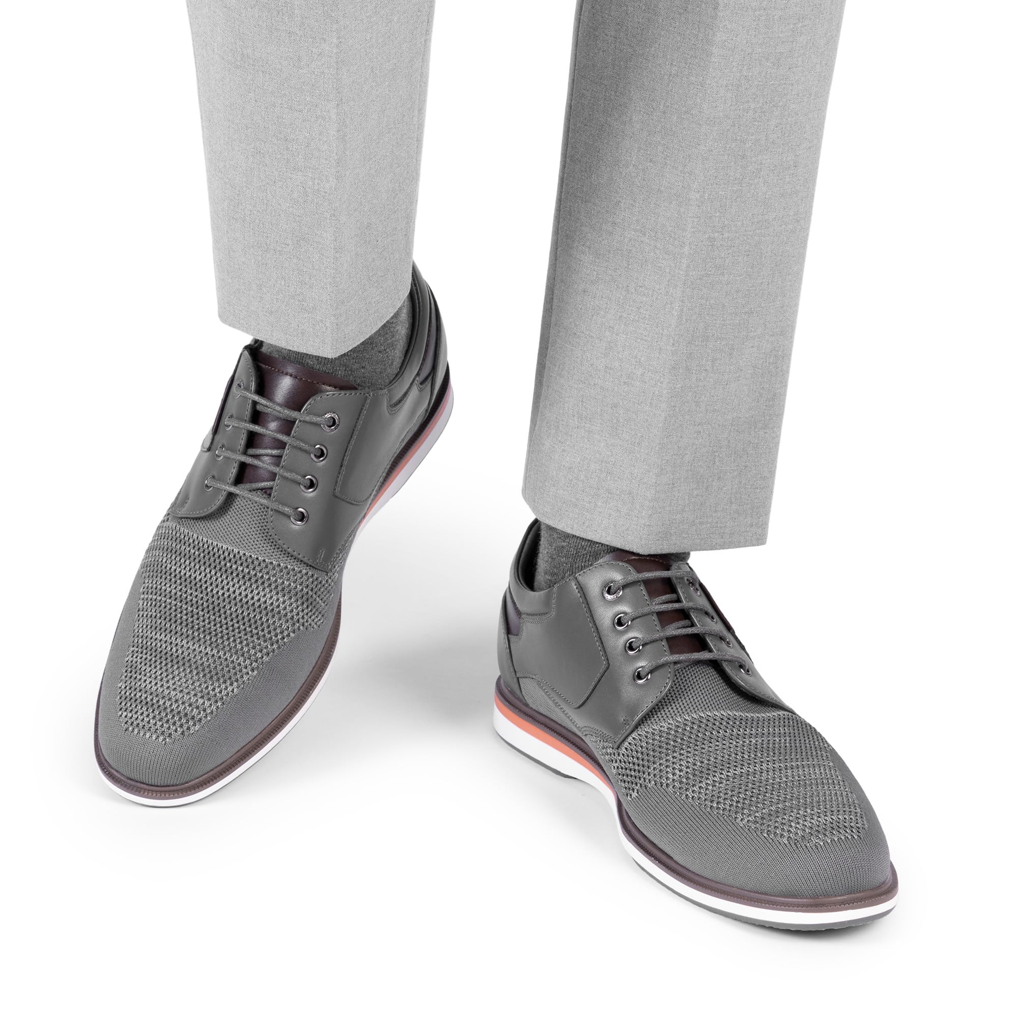 Bruno Marc Men's Mesh Casual Dress Shoes Breathable Oxfords Sneakers LG19008M-2,Size 11,Grey-2,SBOX2409M